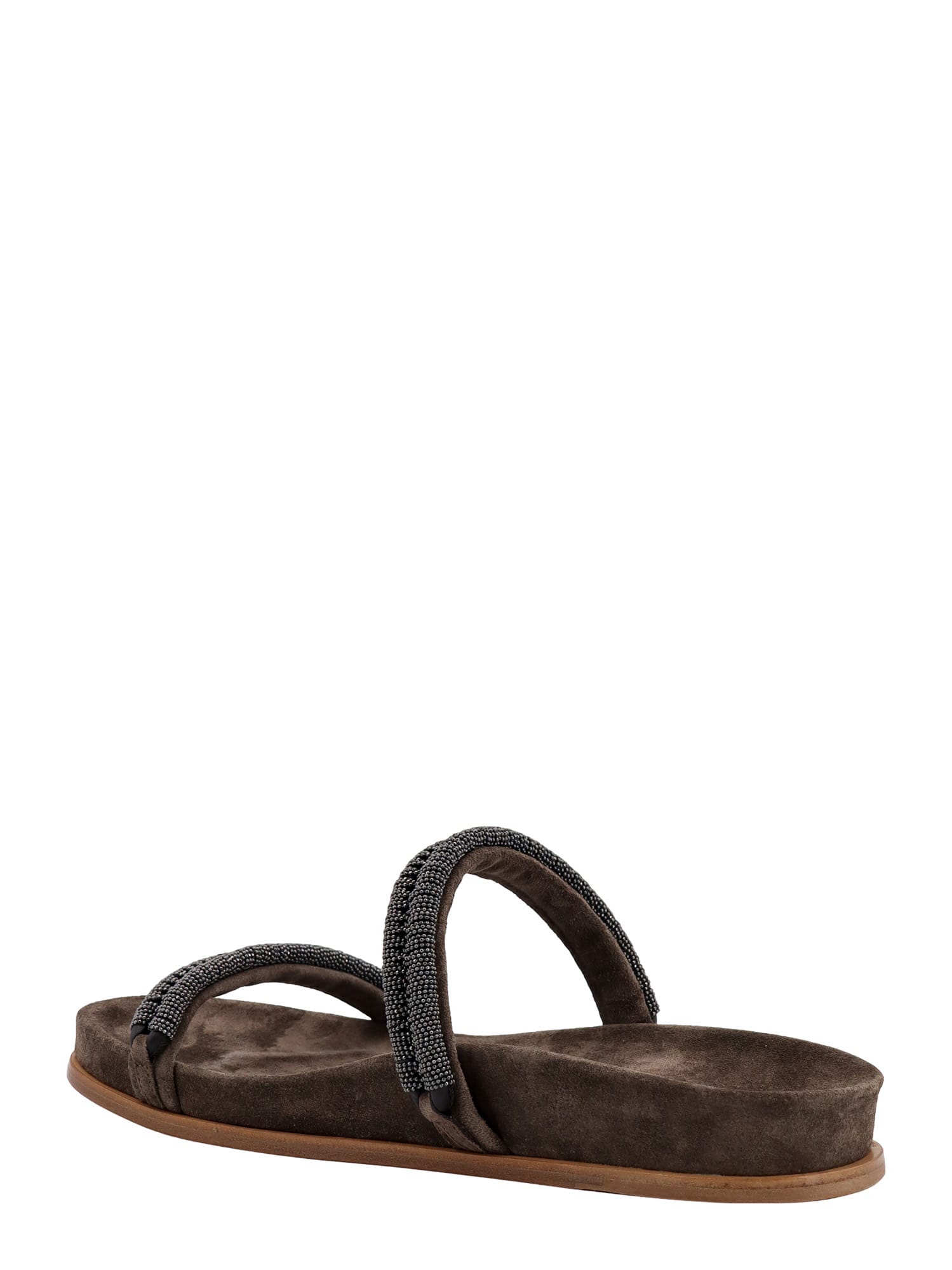 Shop Brunello Cucinelli Sandals In Dove Grey
