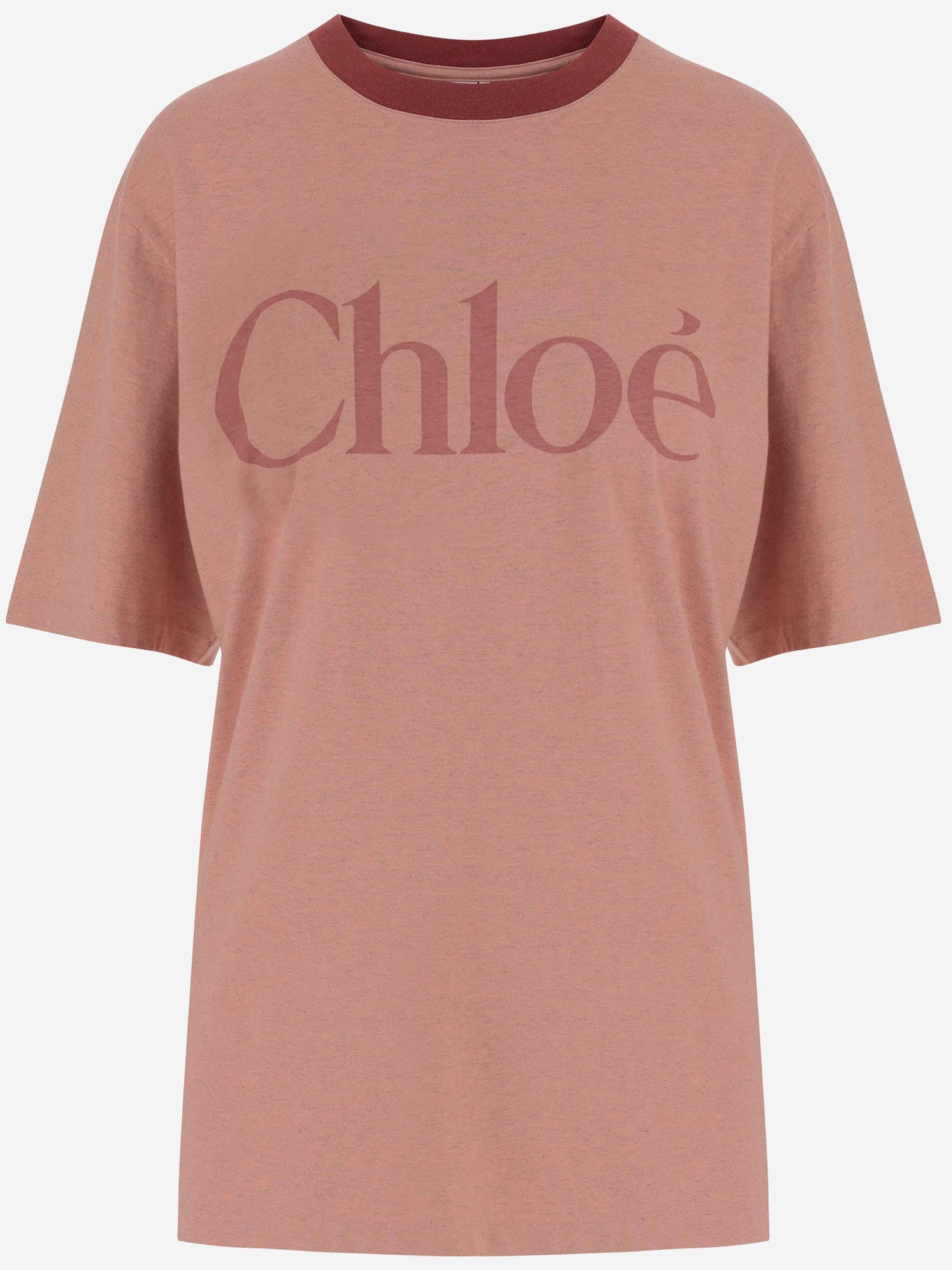 Chloé Pink Cotton T-shirt With Logo