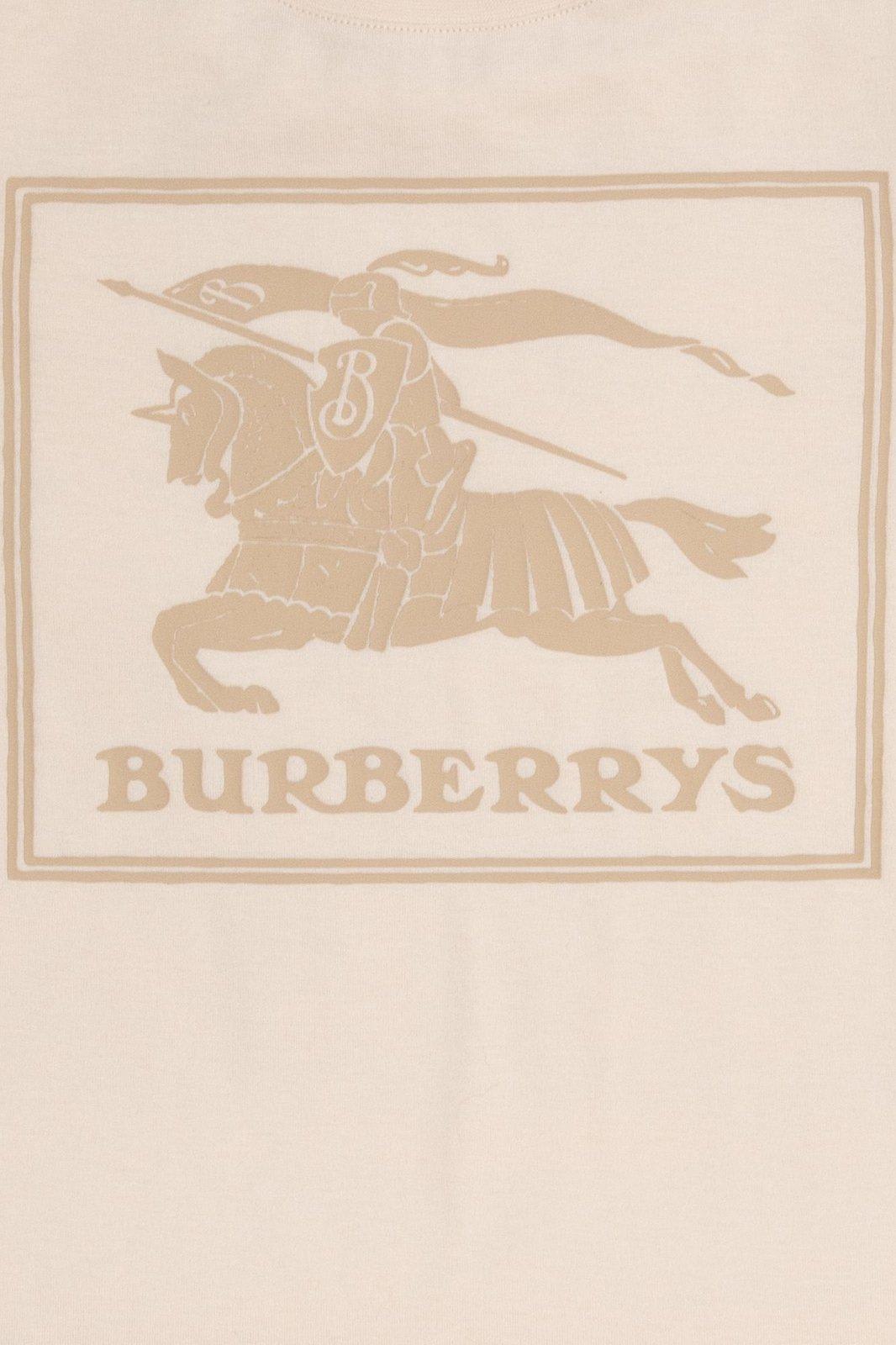 Shop Burberry Equestrian Knight Motif Crewneck T-shirt In White