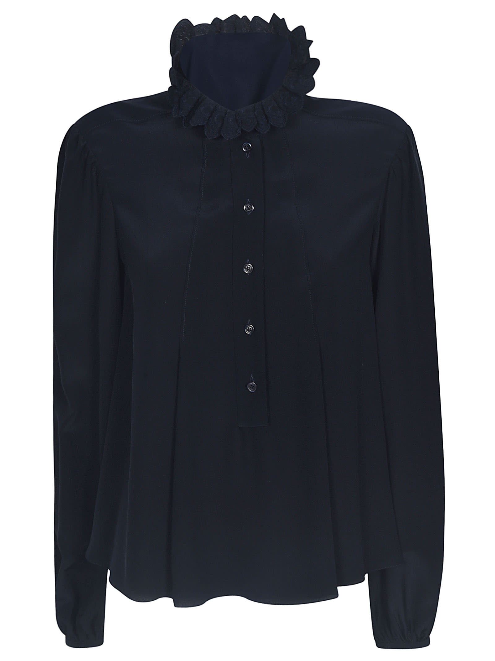 Chloé Ruffled Detail Shirt In Evening Blue
