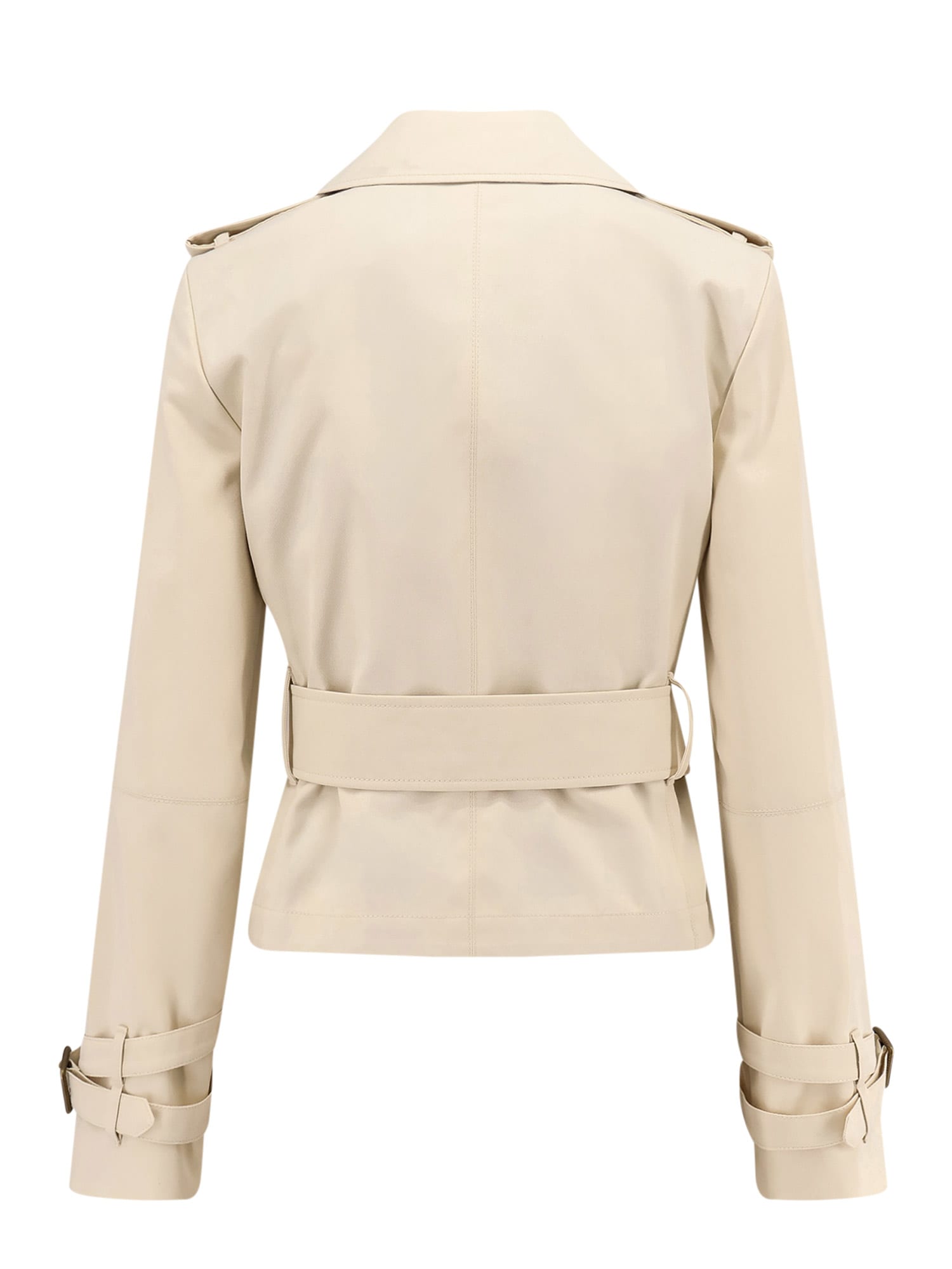 Shop Burberry Ivory Polyester Blend Trench In Beige