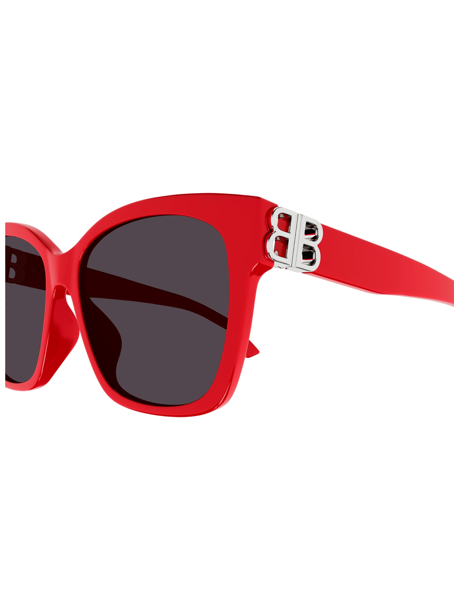 Shop Balenciaga Bb0102sa Sunglasses In Red Silver Grey