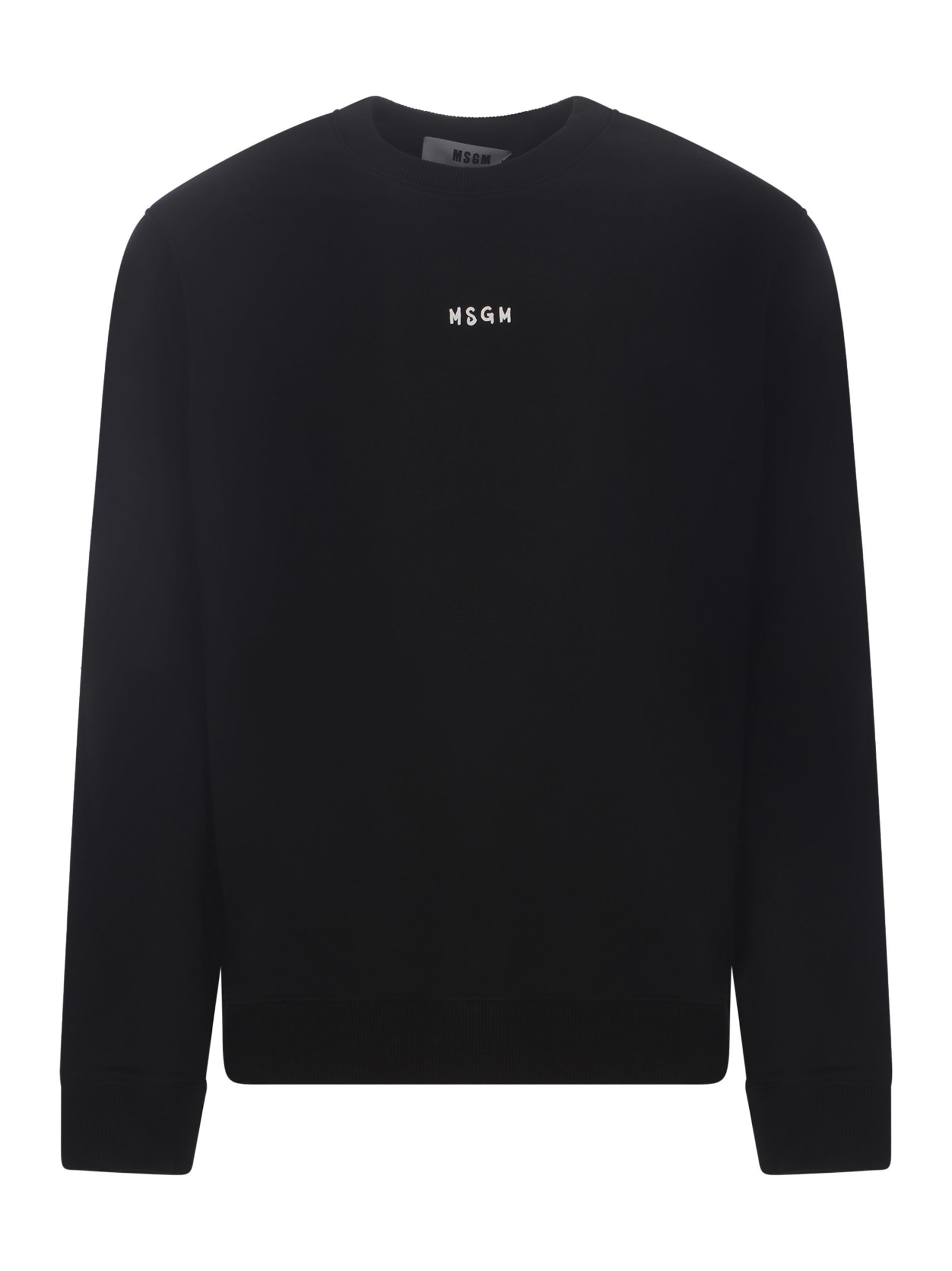 Shop Msgm Sweatshirt  In Cotton In Black