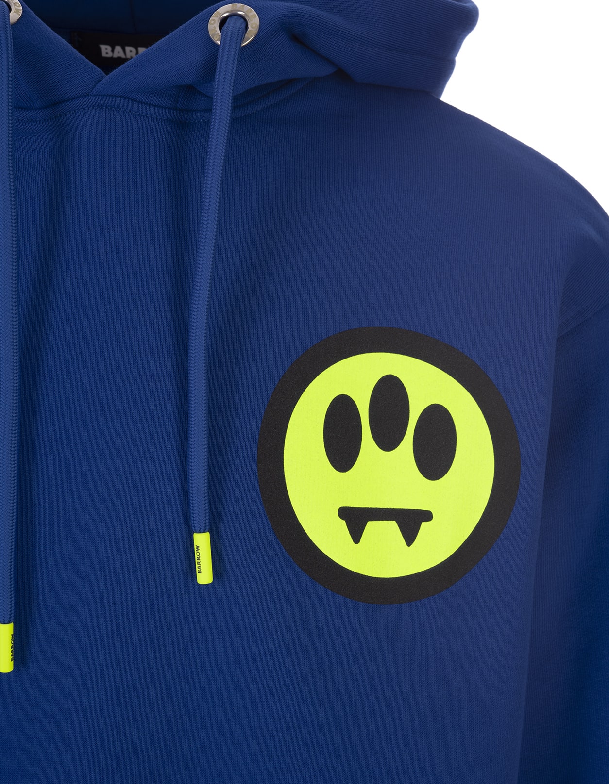 Shop Barrow Blue Hoodie With Front And Back Lettering Logo In Dazzling Blue