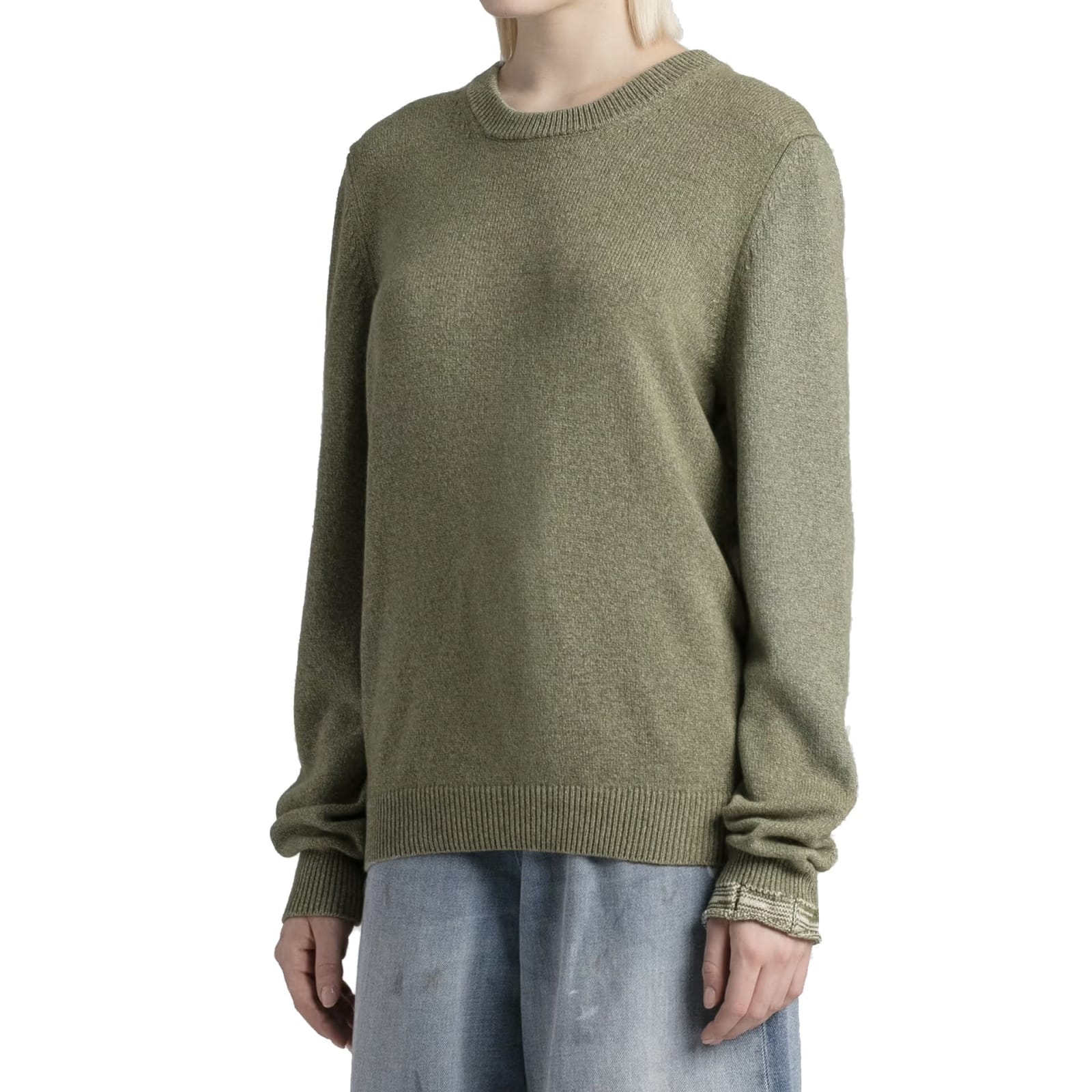 Shop Maison Margiela Crewneck Sweater In Green