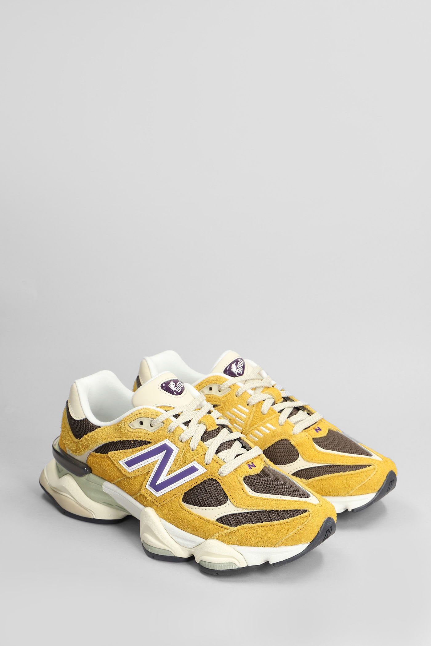New Balance 9060 Sneakers In Yellow Suede And Fabric In Yellow