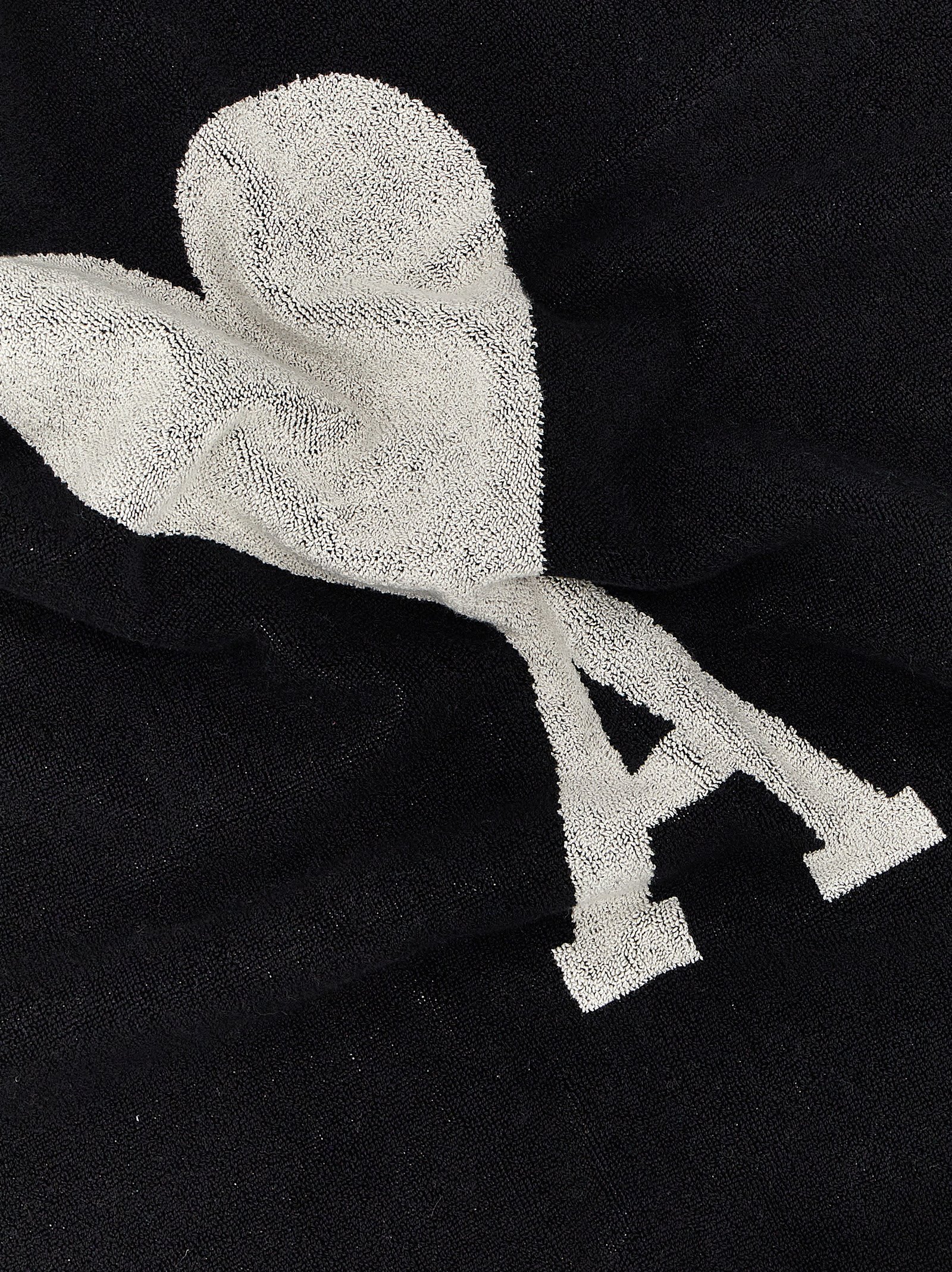 Shop Ami Alexandre Mattiussi Ami De Coeur Beach Towel In White/black