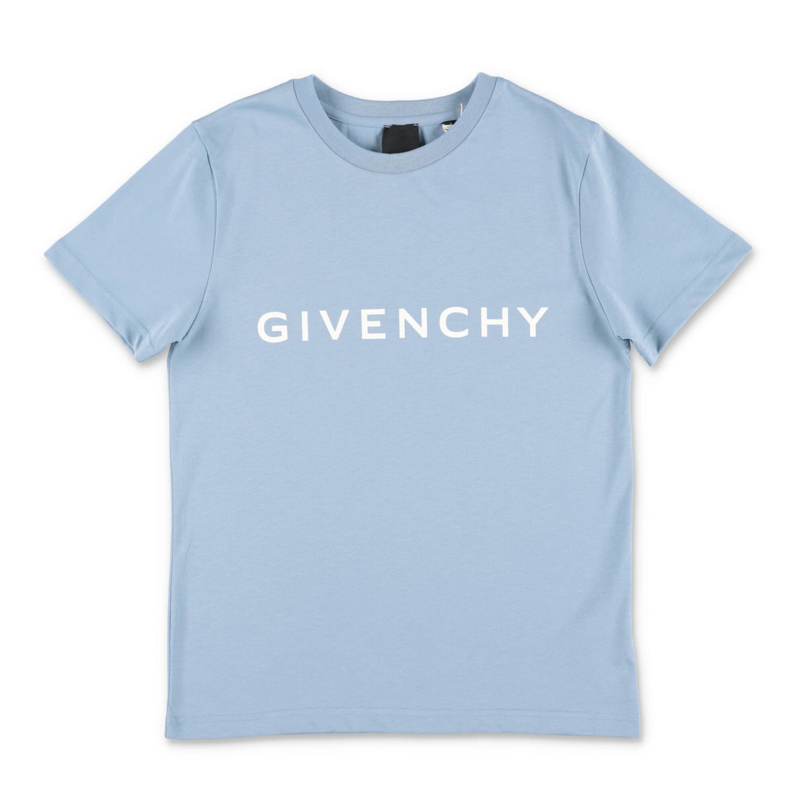 Givenchy T-shirt Blu Avio In Jersey Di Cotone Bambino