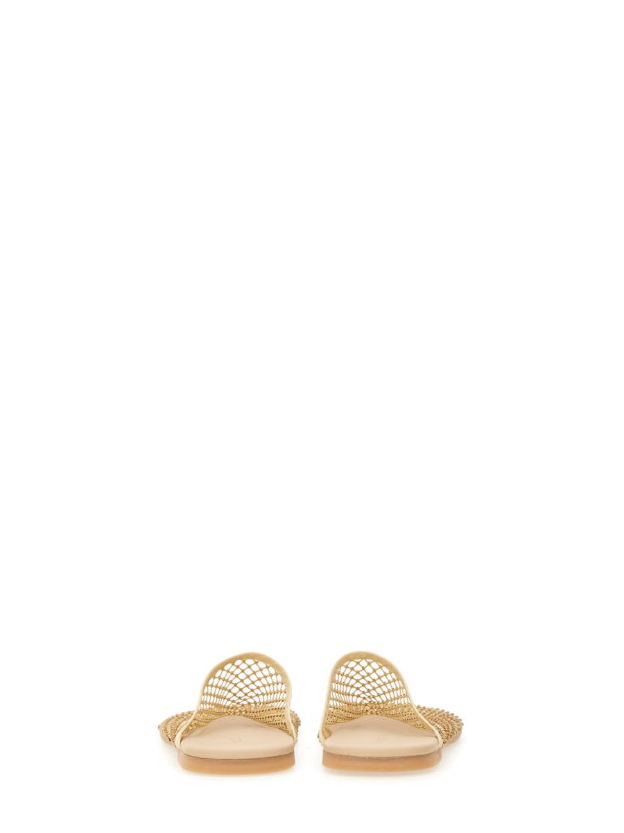 Alysi Open-toe Mesh Slip-on Sabot In Mesh In Gold