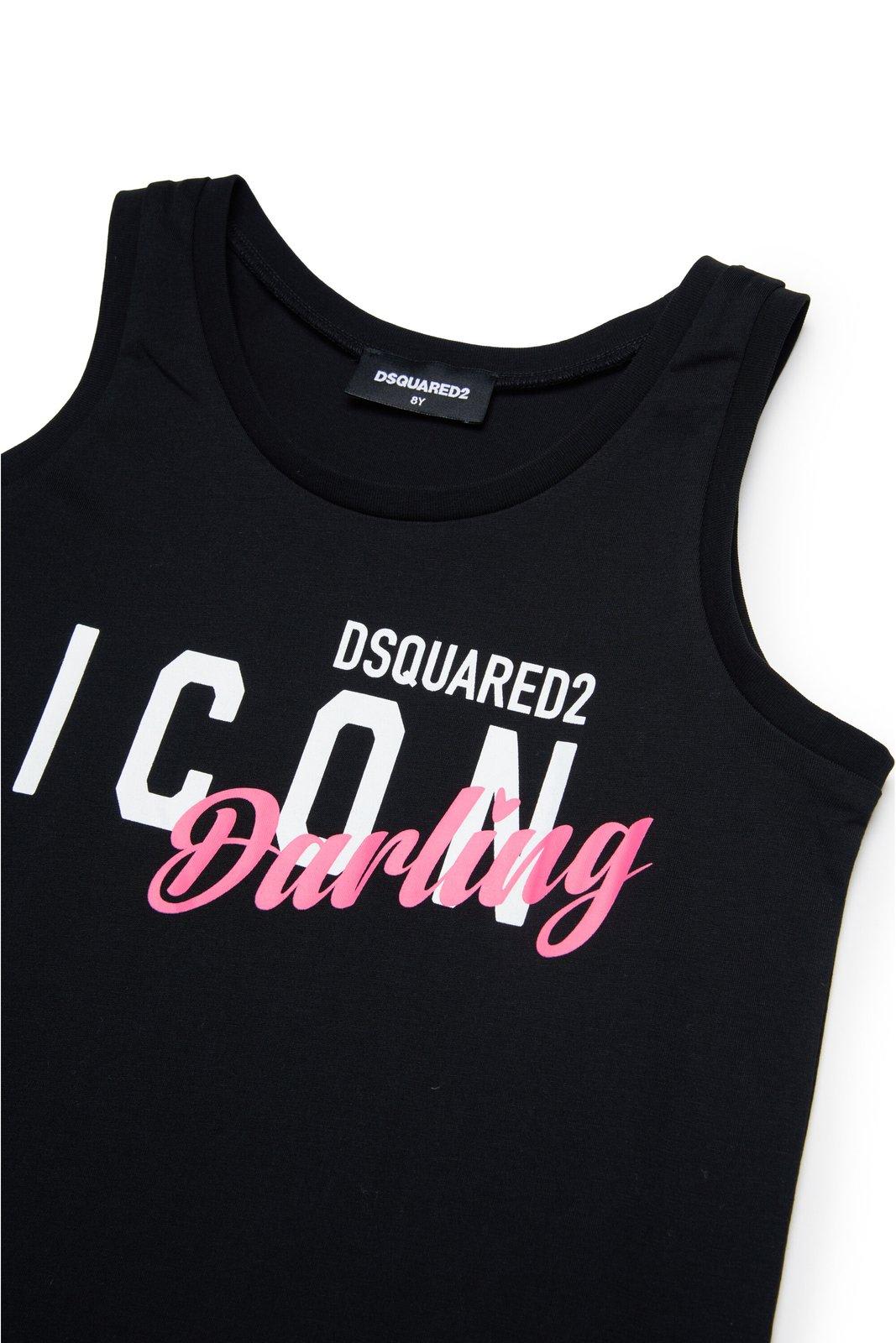 Shop Dsquared2 Logo-printed Sleeveless Tank Top In Black