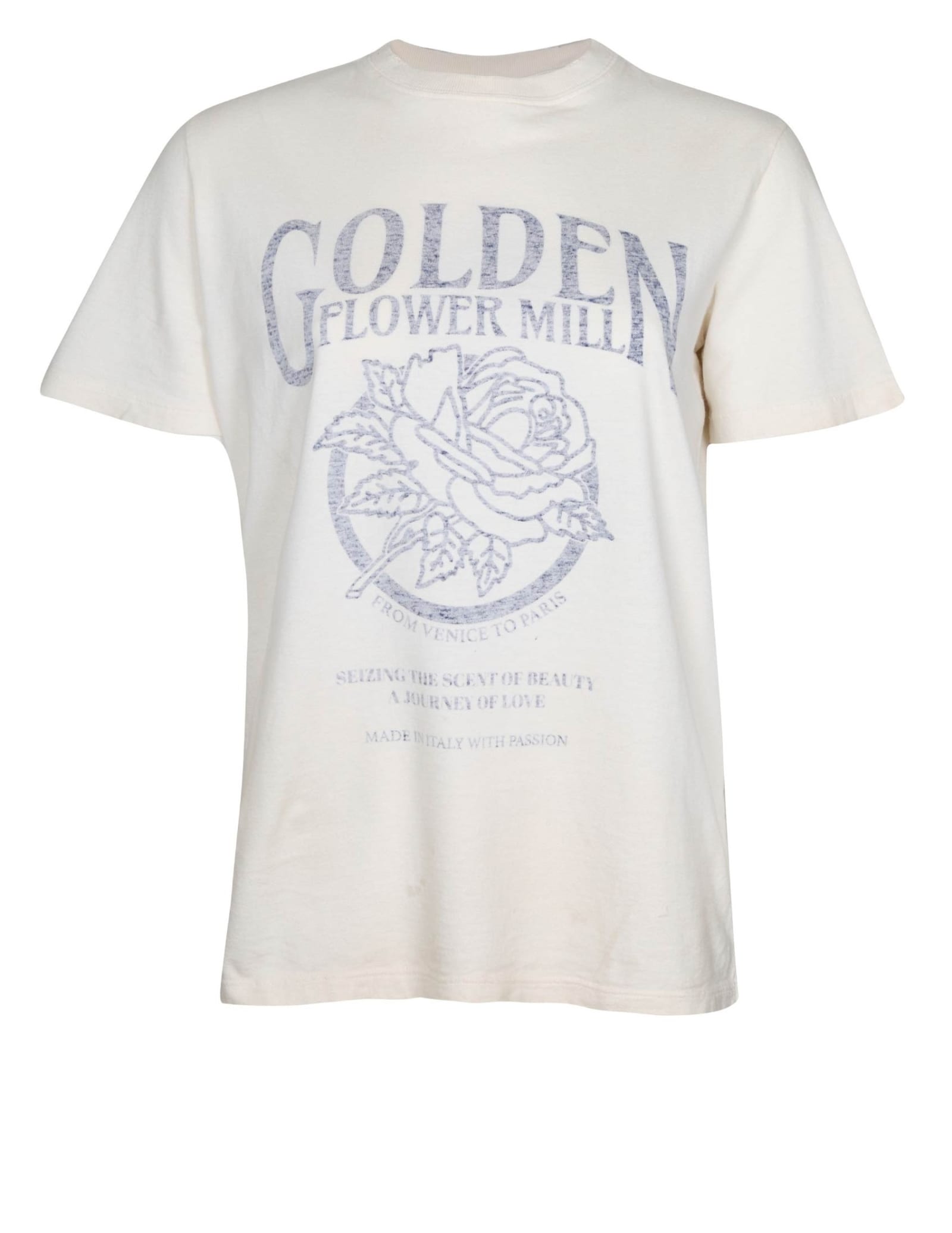 Shop Golden Goose Journey Cotton Jersey T-shirt With Print In White