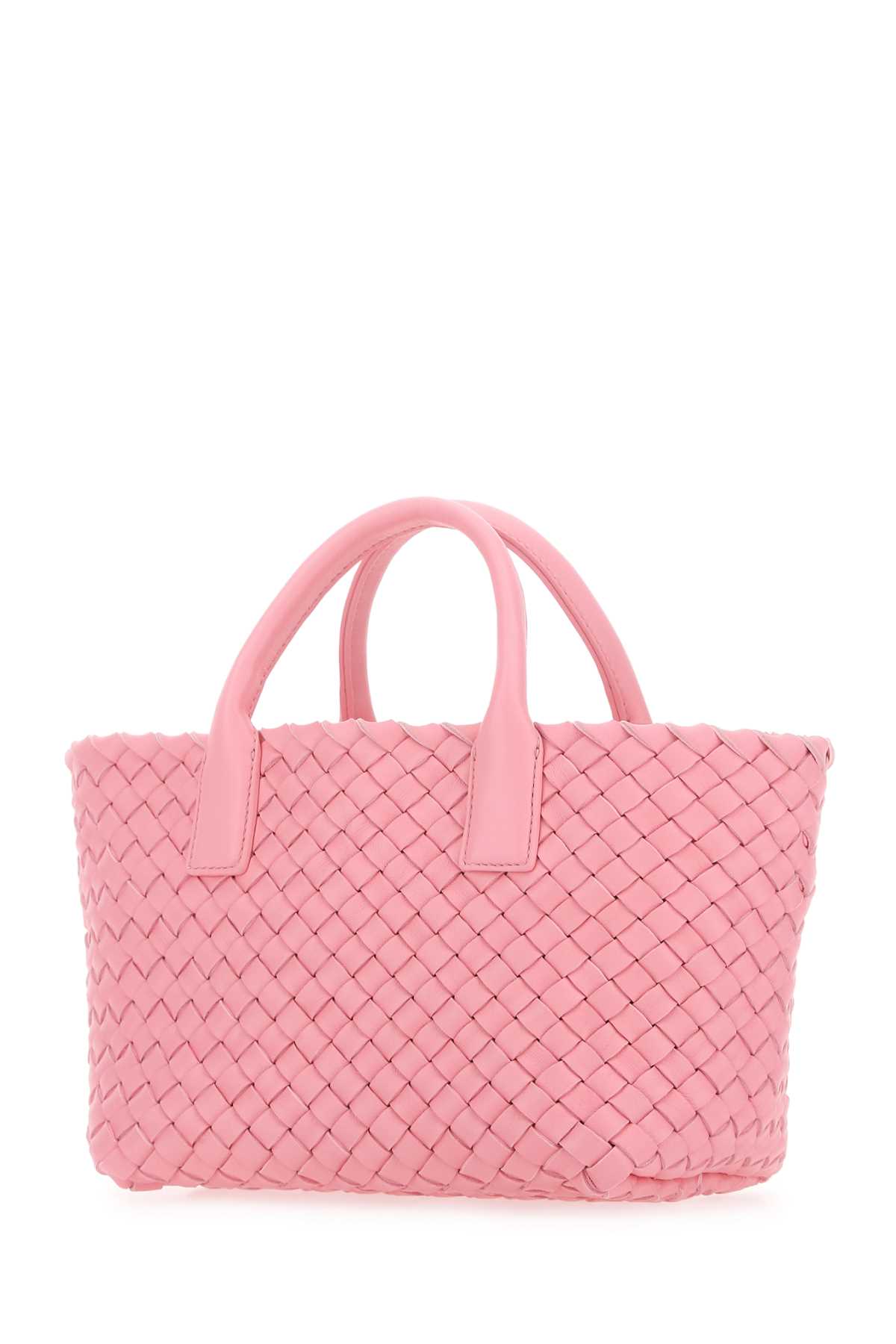 Shop Bottega Veneta Pink Leather Mini Cabat Handbag In 5832
