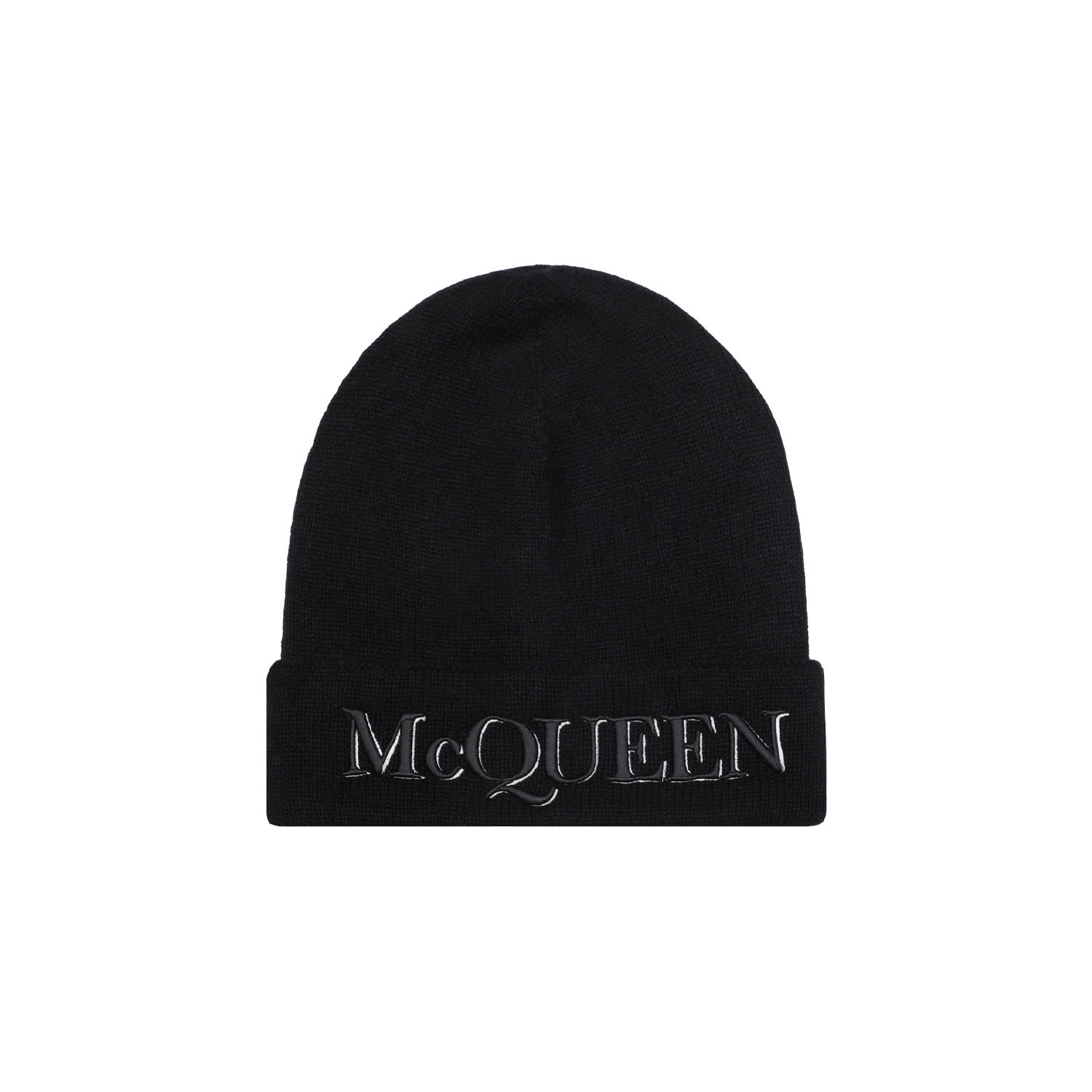 Shop Alexander Mcqueen Cashmere Hat In Black Ivory