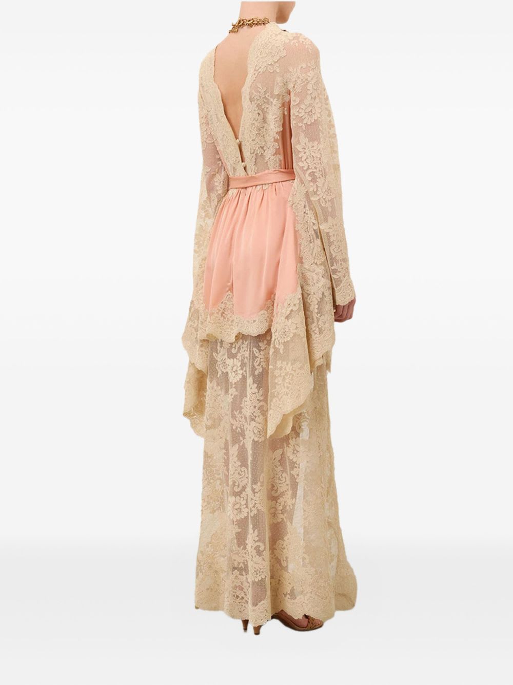Zimmermann Lace-trimmed High-low Dress In Neutral