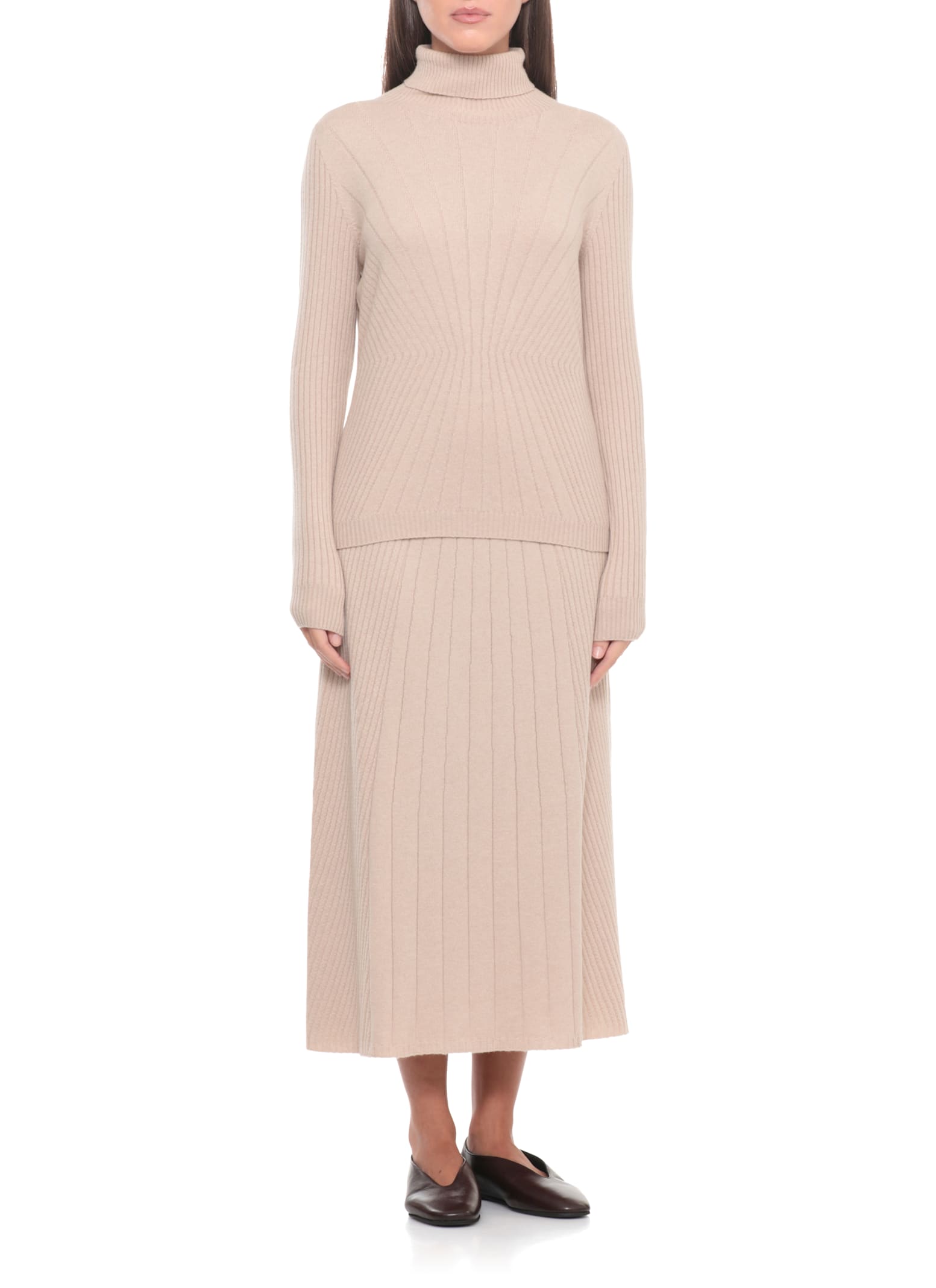D Exterior Beige Cashmere Blend Sweater In Multi