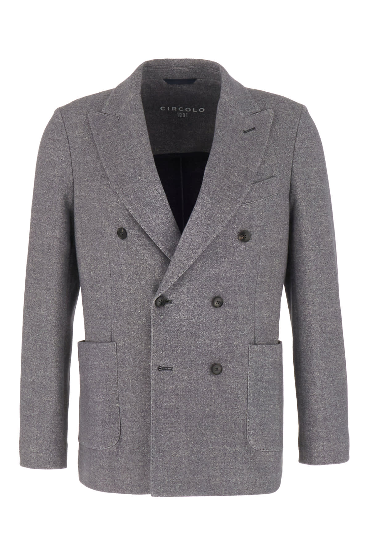 Melange Grey Stretch Cotton Blazer