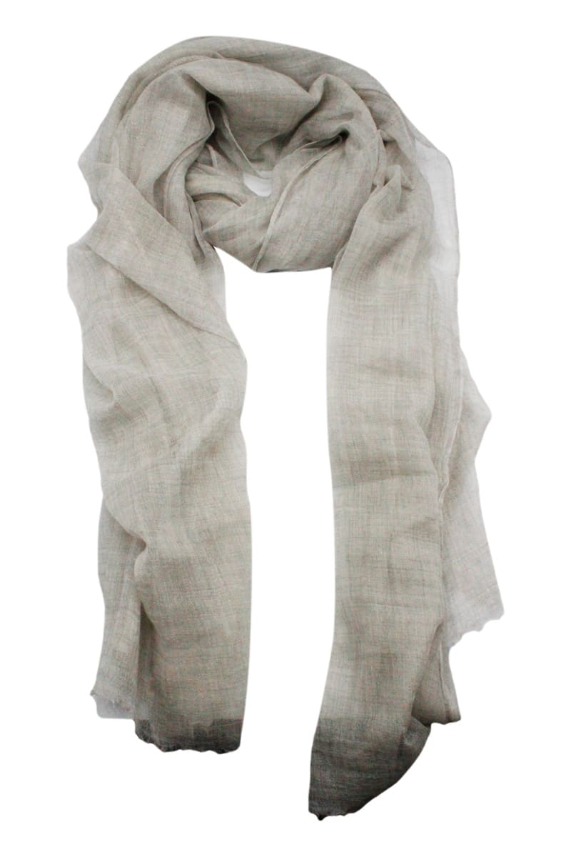 Brunello Cucinelli Extra Thin Light Pashmina Scarf In Cashmere With Lurex Lamé Thread. Measures 135 X 170 Cm