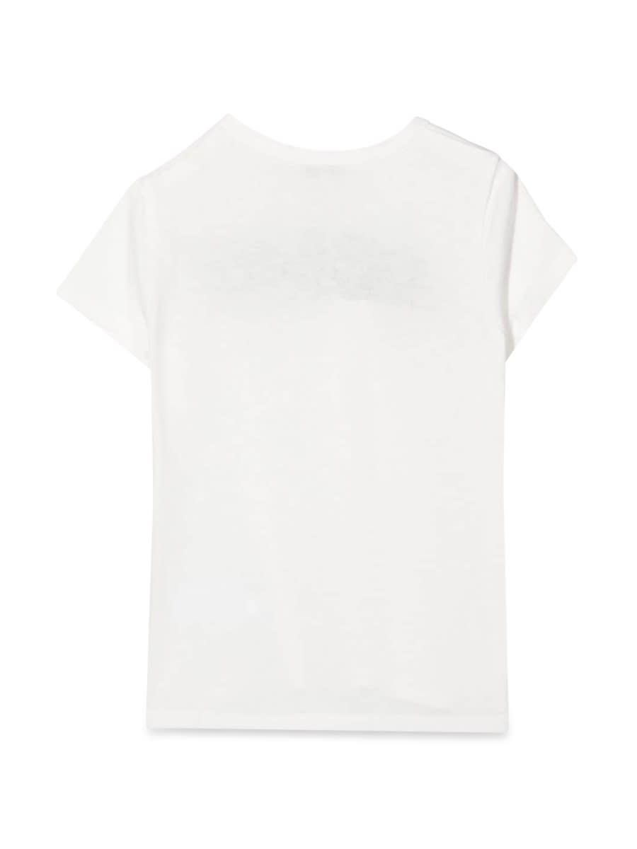 Shop Lanvin Short Sleeve Spotted Logo T-shirt In Ivory