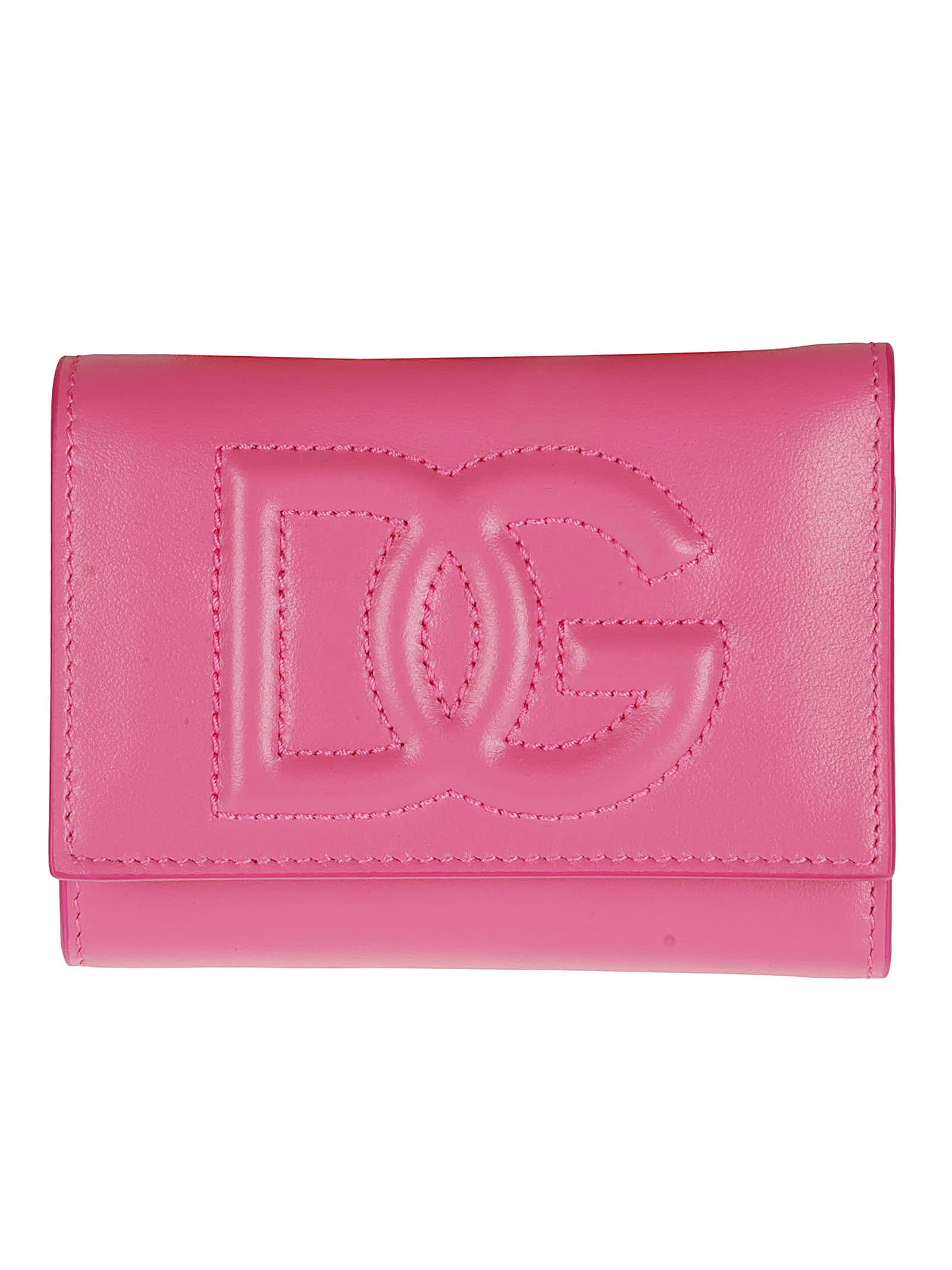 Dolce & Gabbana Logo Embossed Snap Button Wallet
