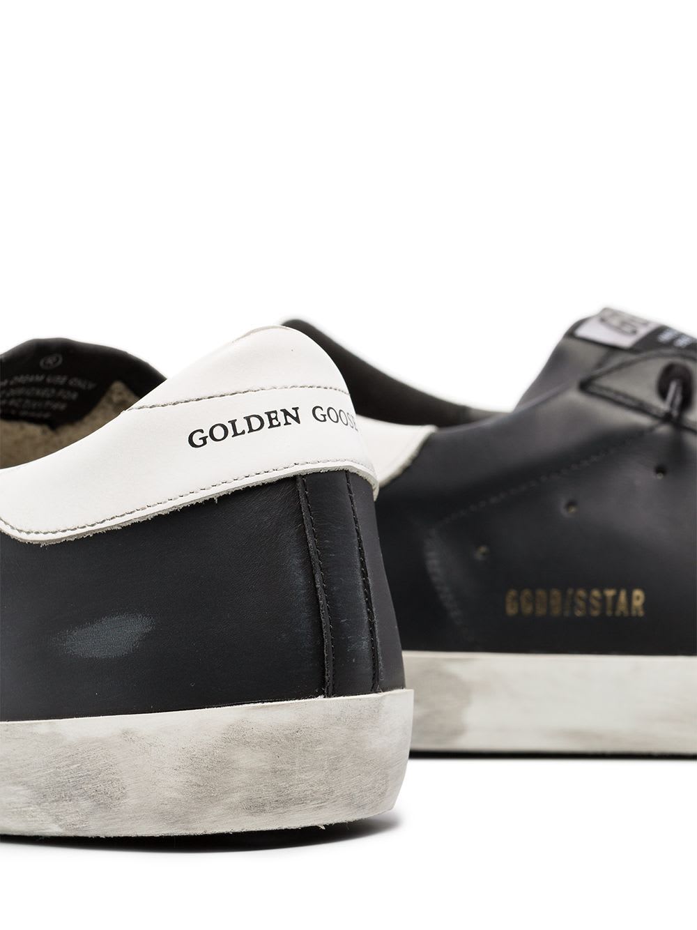 Shop Golden Goose Super-star Leather Upper Shiny Leather Star And Heel In Black White