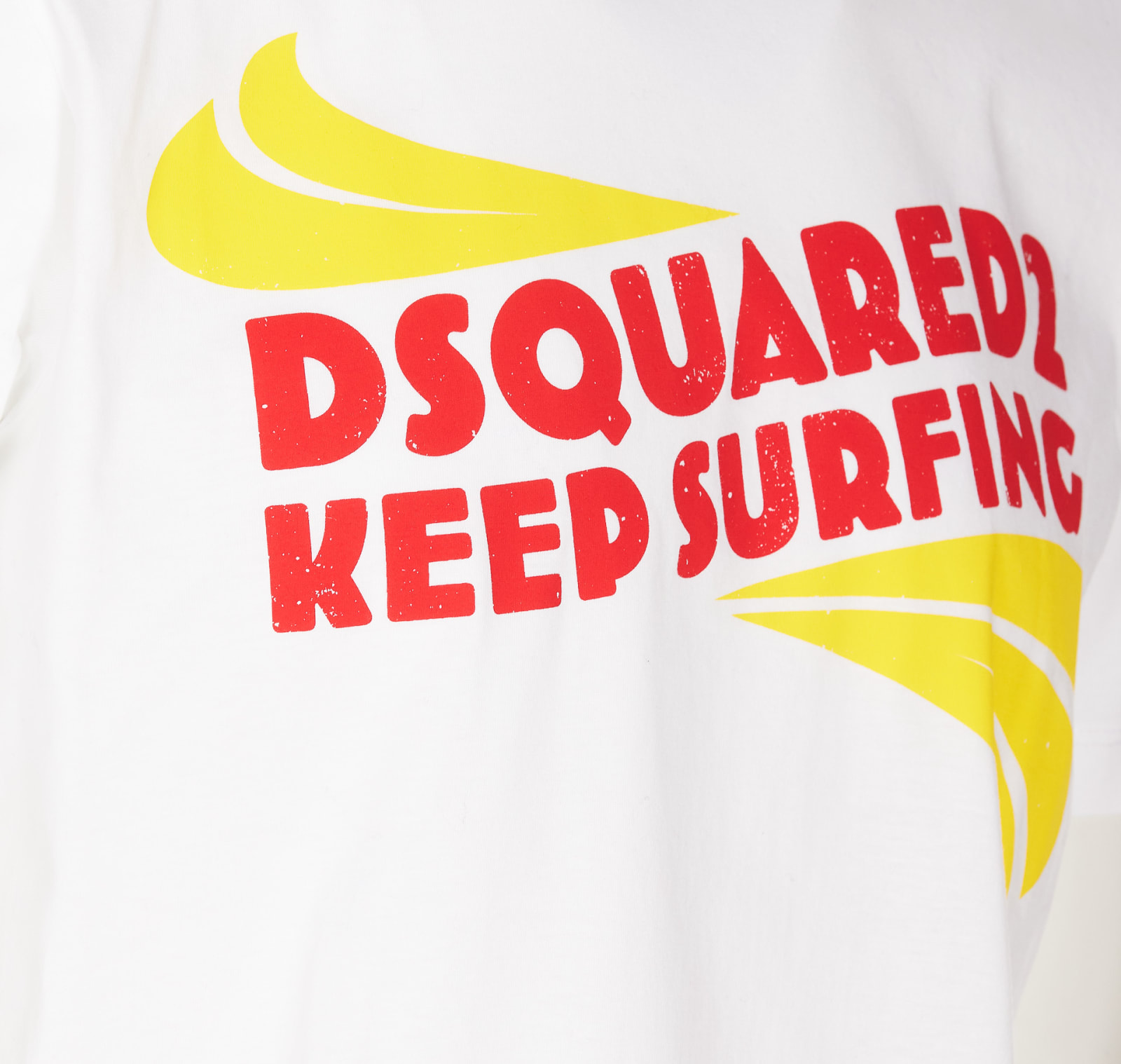 Dsquared2 Keep Surfing Cotton T-shirt In White