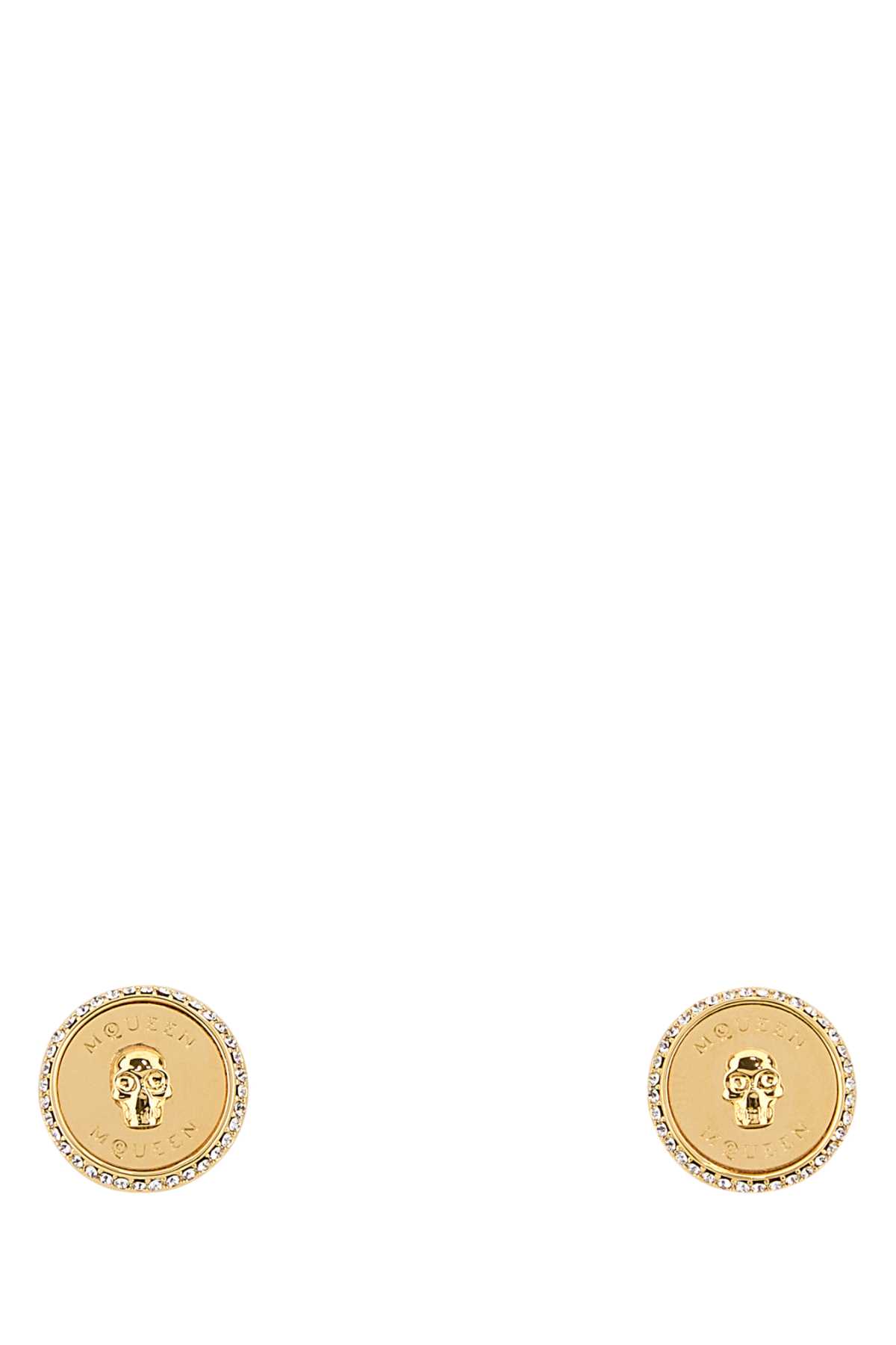 Gold Sovereign Skull Earrings