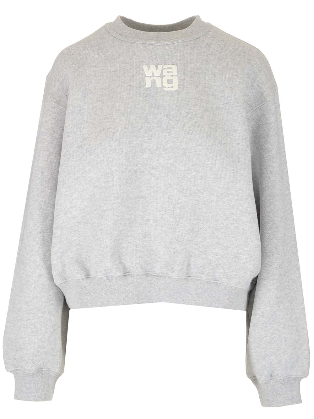 Shop Alexander Wang Sweatshirt With Toweling Logo In Grigio
