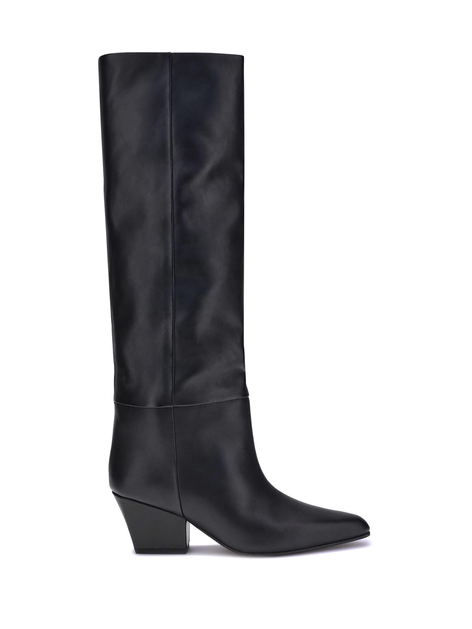 Paris Texas Jane Knee-high Leather Texan Heel Boots In Nude