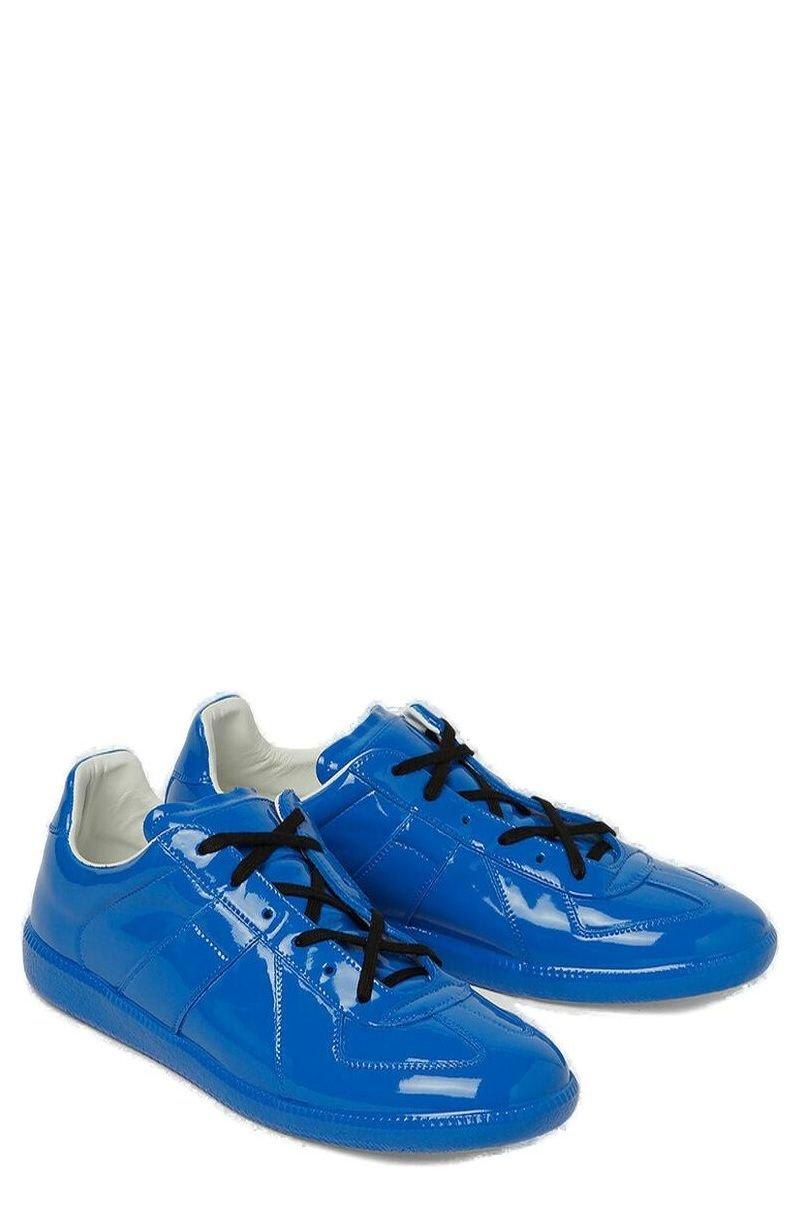 Shop Maison Margiela Replica Lace-up Sneakers In Blue