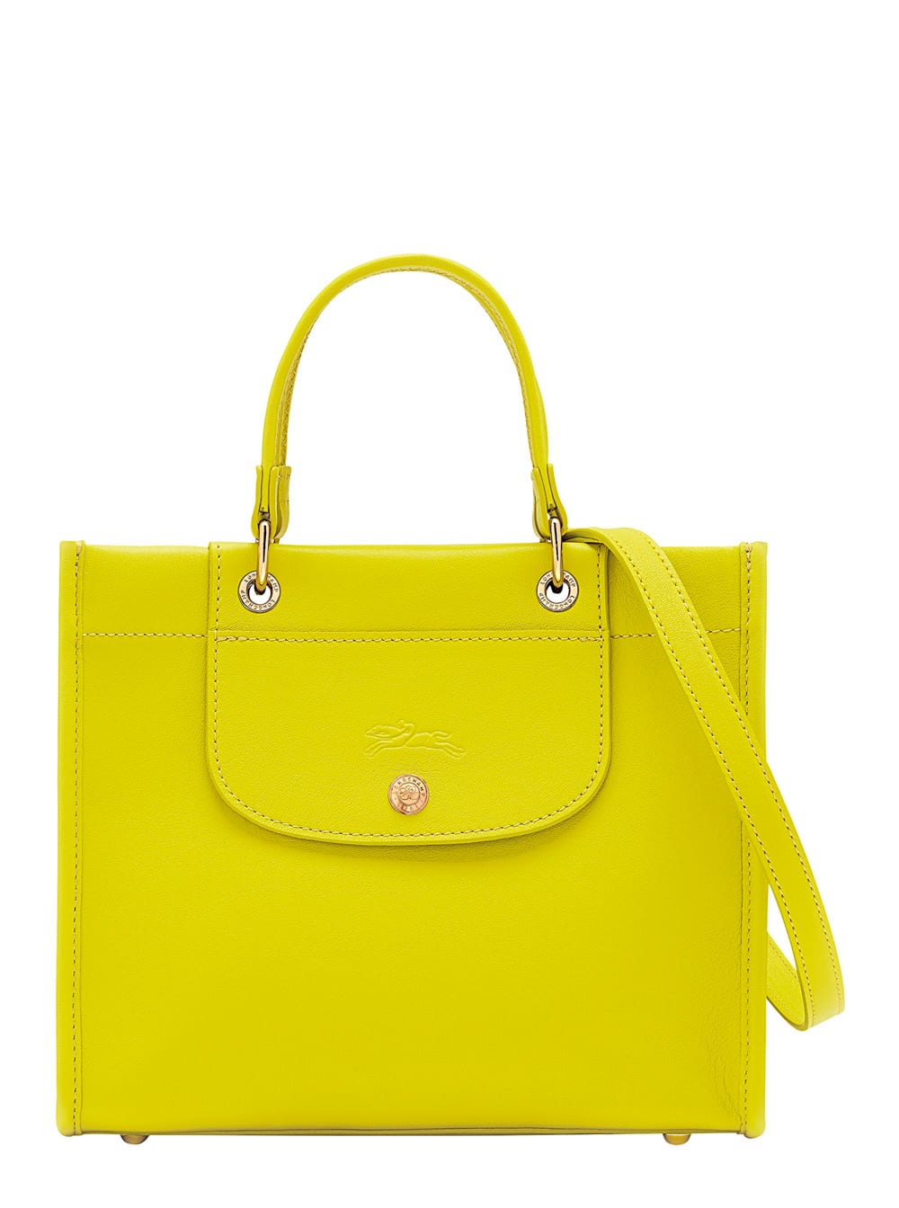 Green Handbag With Embossed Logo On The Front And Adjustable And Removable Shoulder Strap In Leather Woman