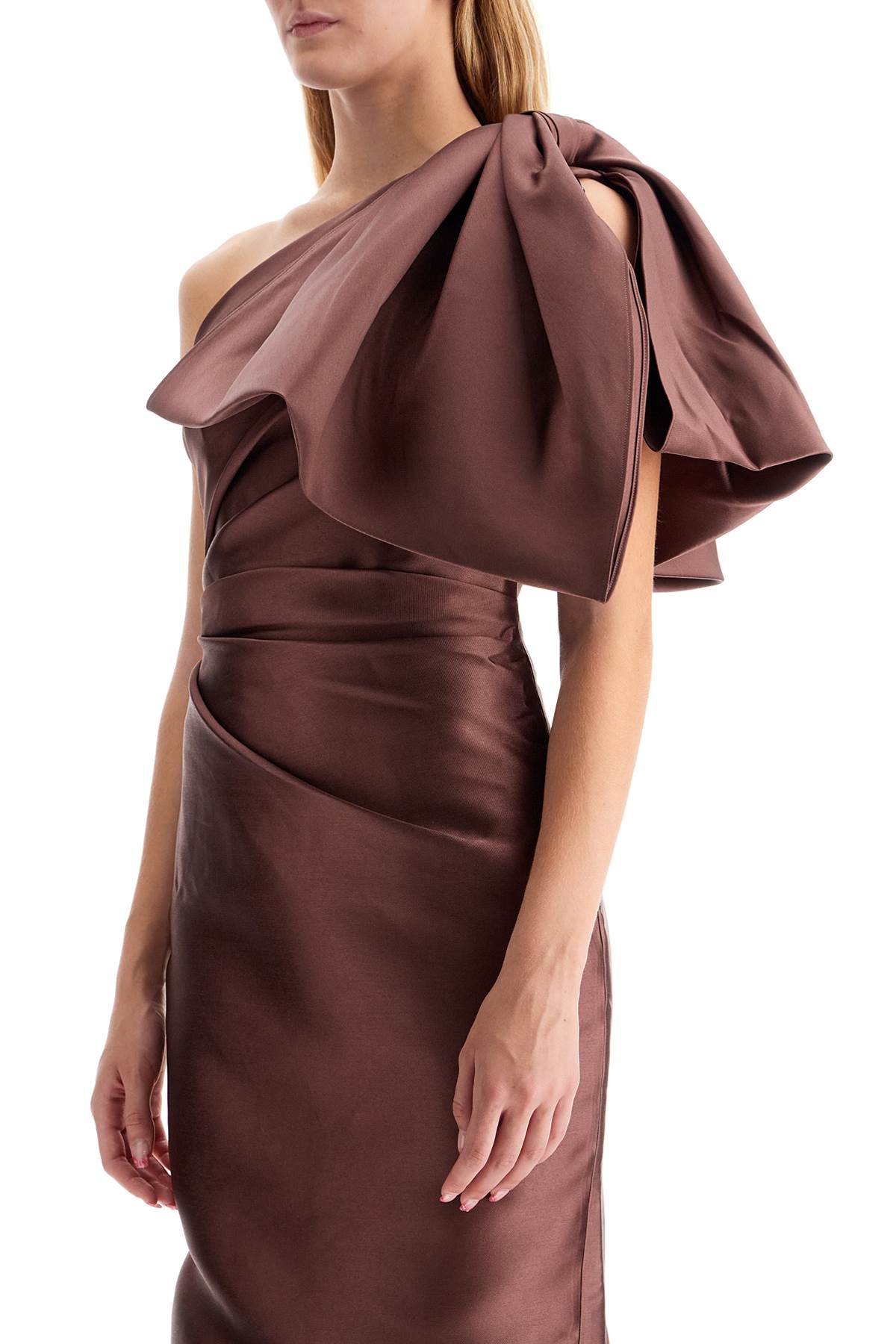 Shop Solace London Priya One-shoulder In Mocha (brown)