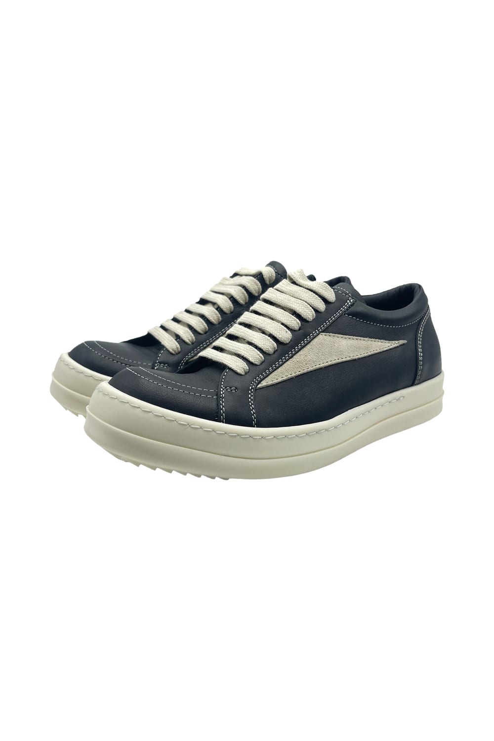 Shop Rick Owens Vintage Sneackers In Black/ Milk