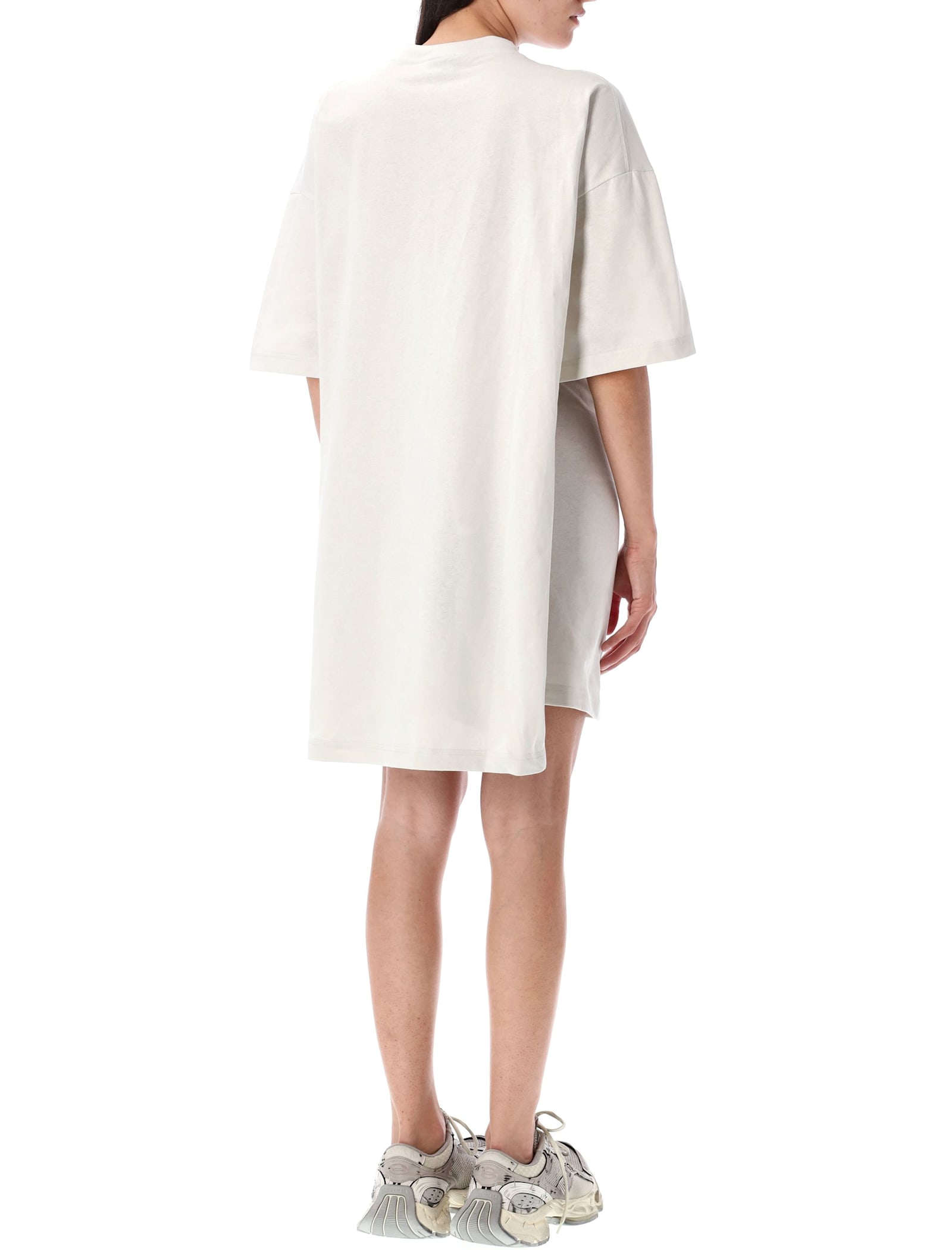 Balenciaga Semi Fitted Cotton T-shirt Dress In Gray