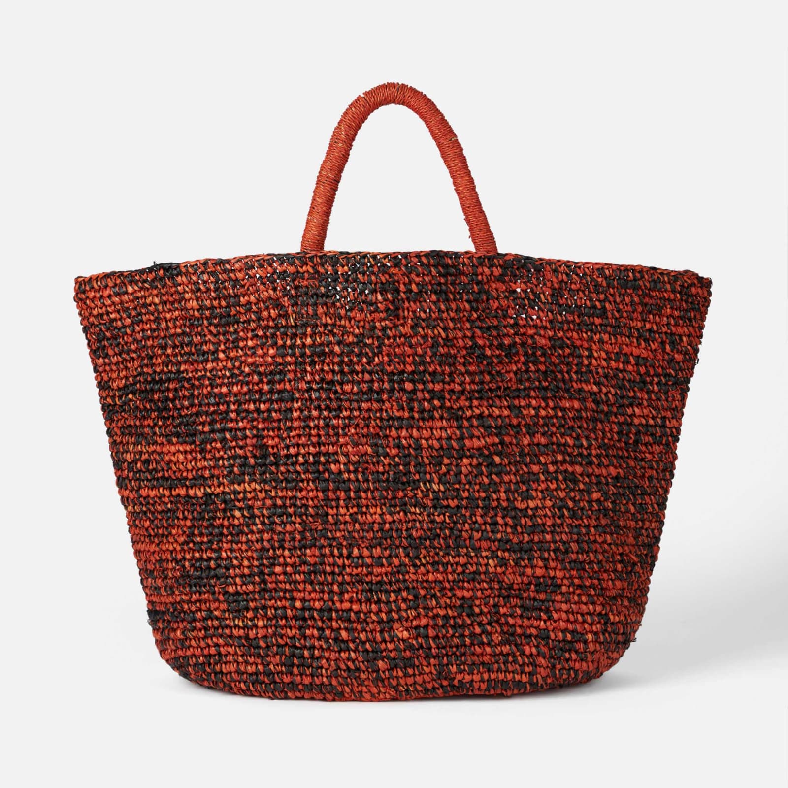 Shop Mc2 Saint Barth Raffia Black And Orange Bag With Front Embroidery