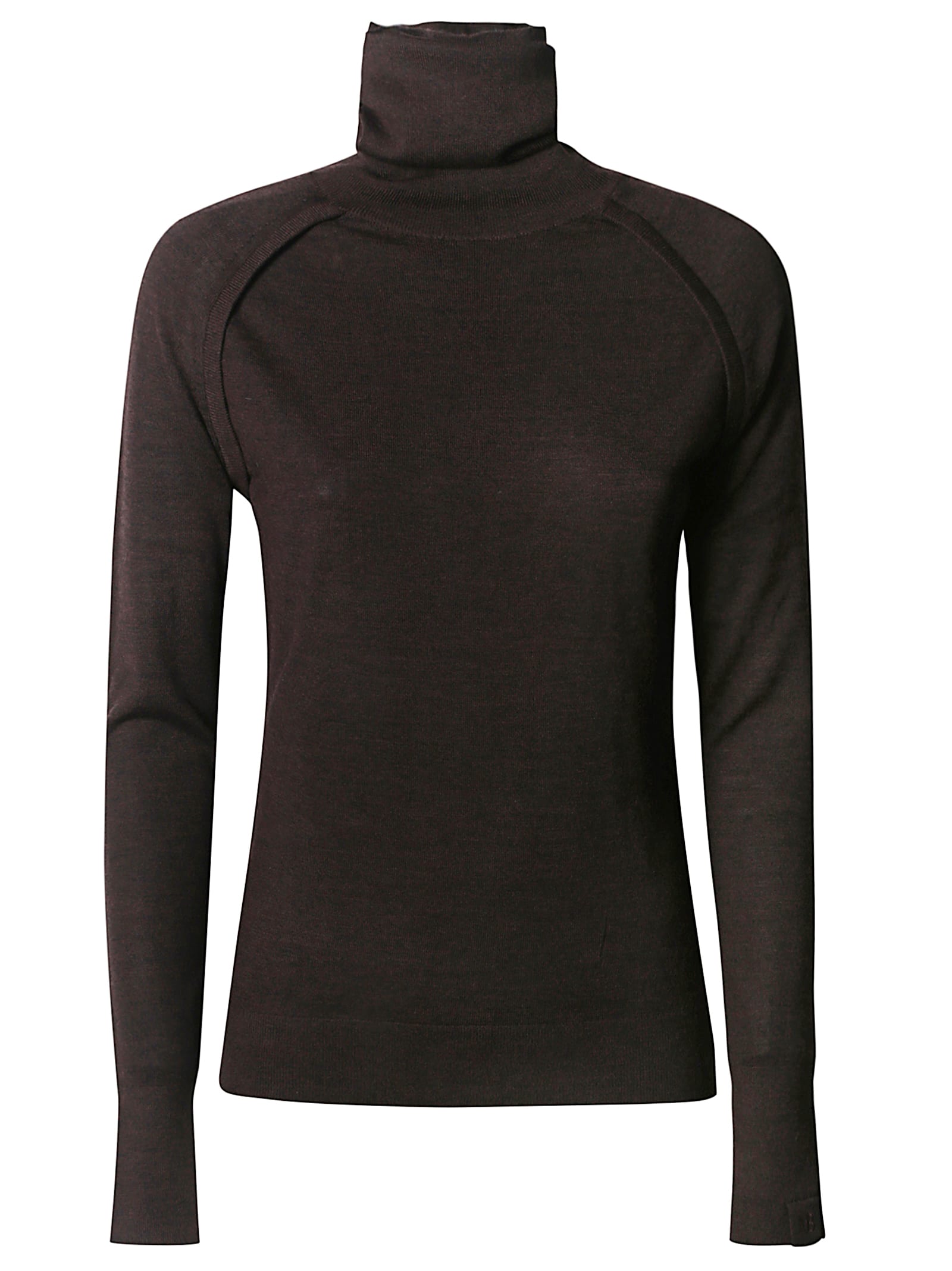 Victoria Beckham Turtle Neck Sweater In Brown