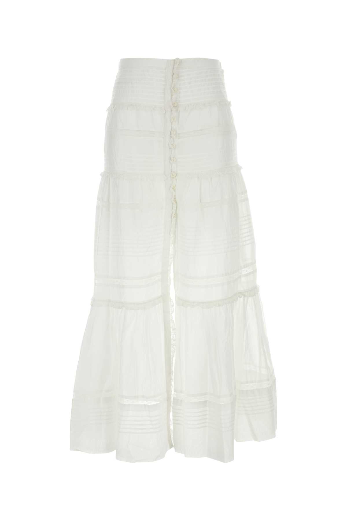 Shop Marant Etoile White Cotton Gihane Skirt