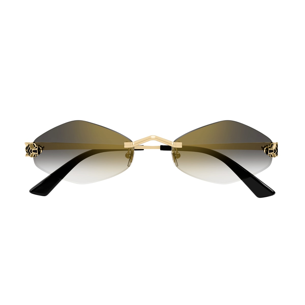 Cartier Ct0433s Panthère De  001 Gold Sunglasses In Multi