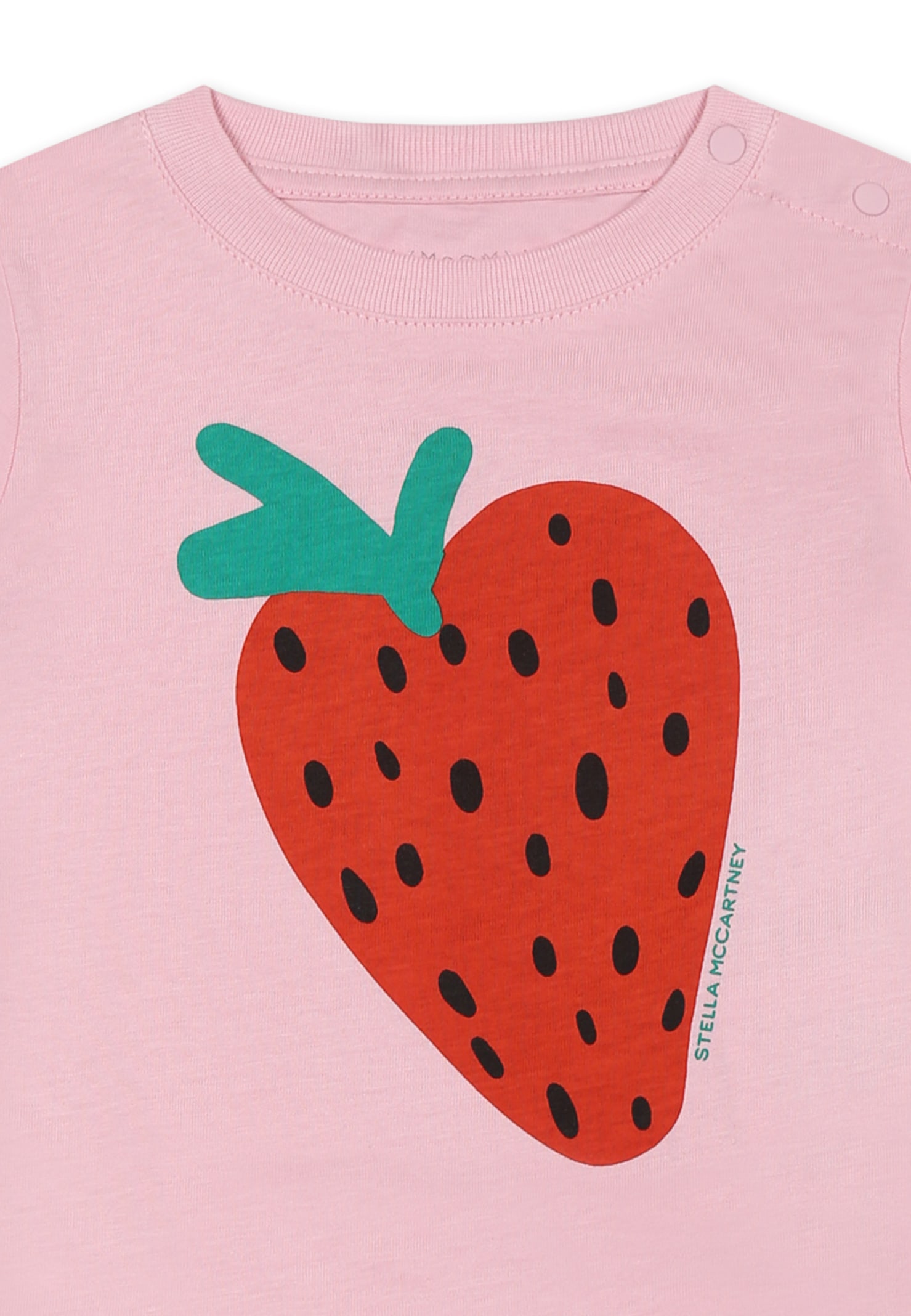 Shop Stella Mccartney Pink T-shirt For Baby Girl With Strawberry