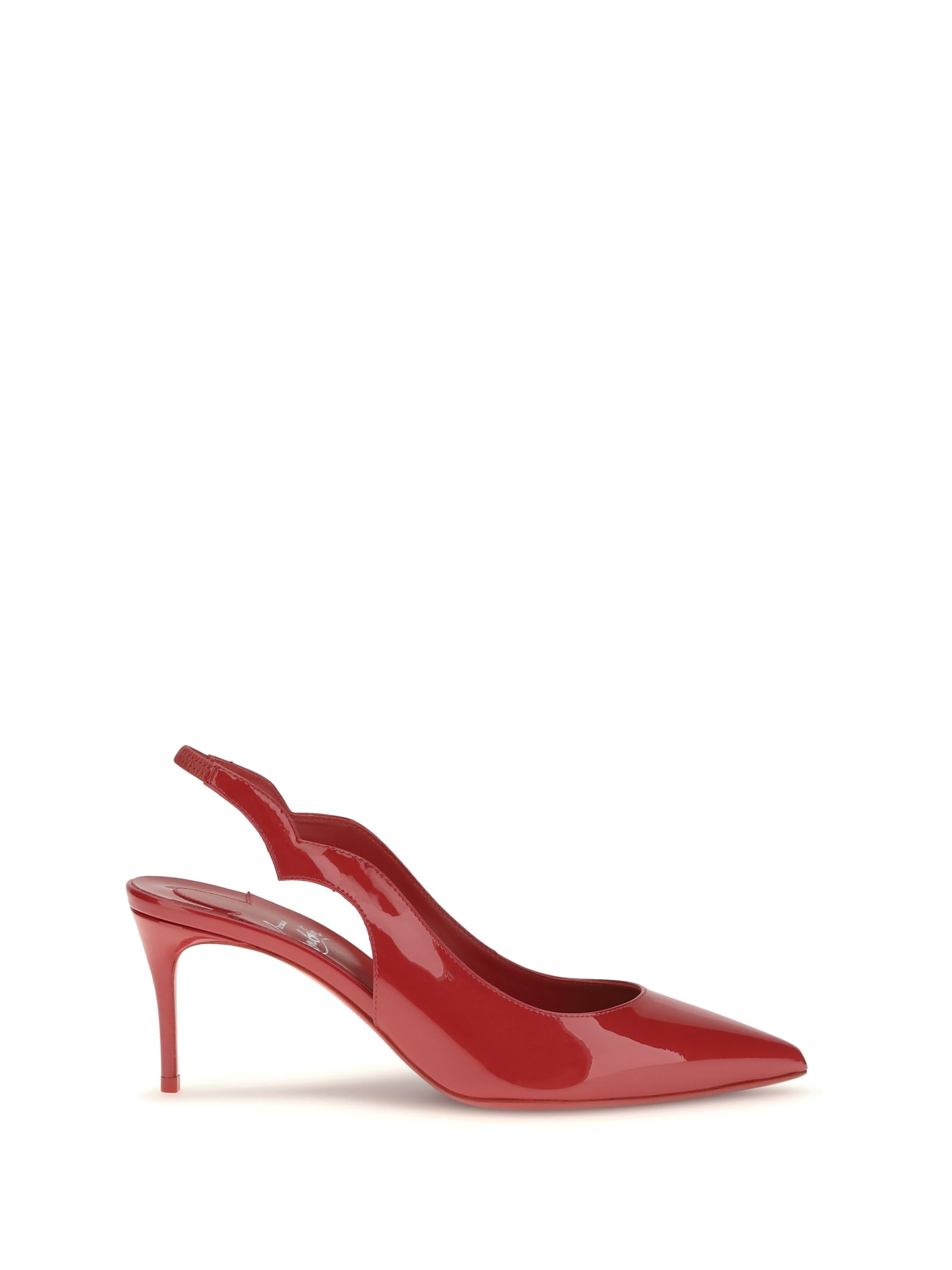 Christian Louboutin Hot Chick 70 Patent Leather Slingback Pumps In Red