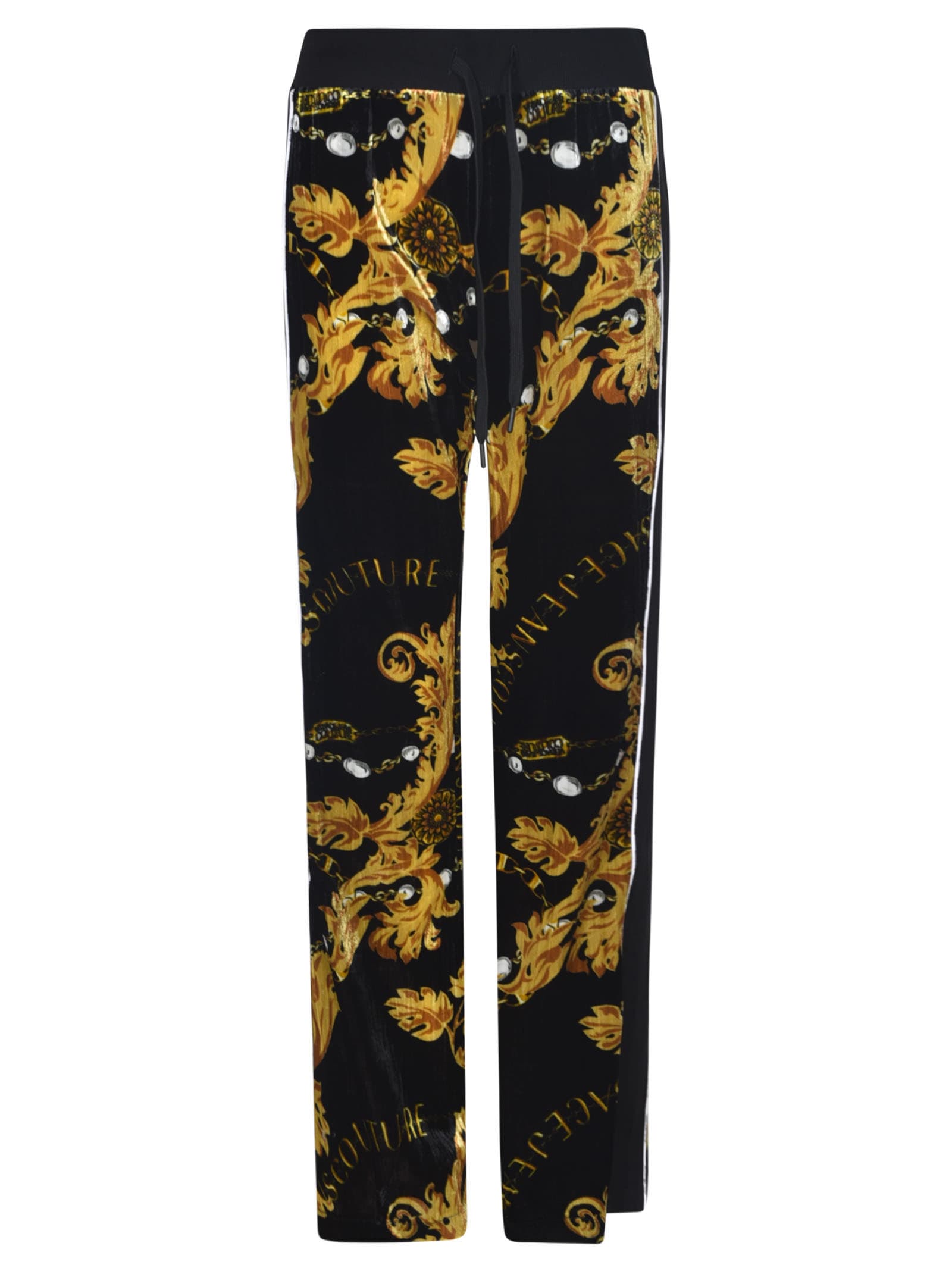 Versace Jeans Couture Printed Straight Trousers In Multicolor