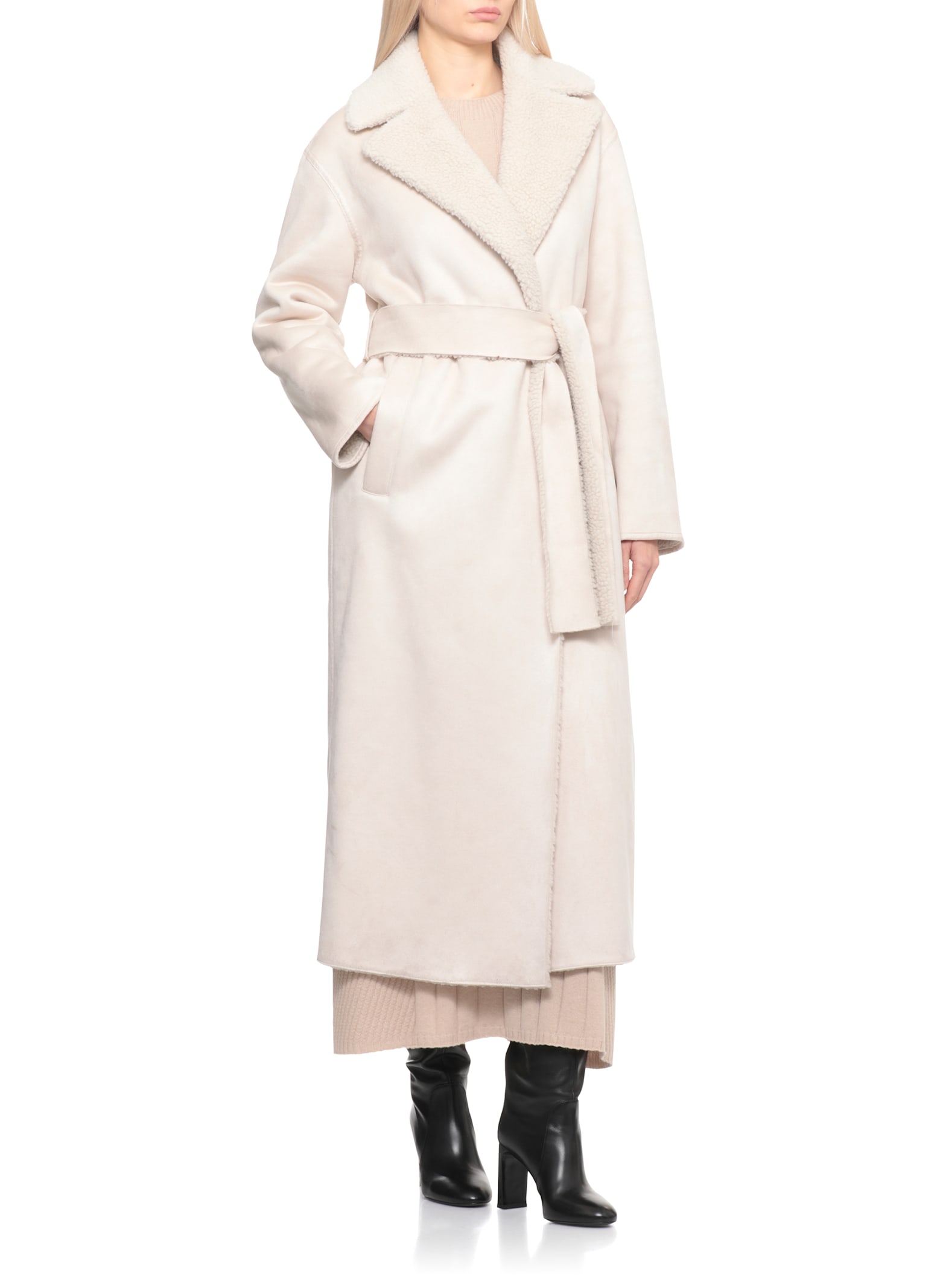 Betta Corradi Synthetic Teddy Coat In Neutral