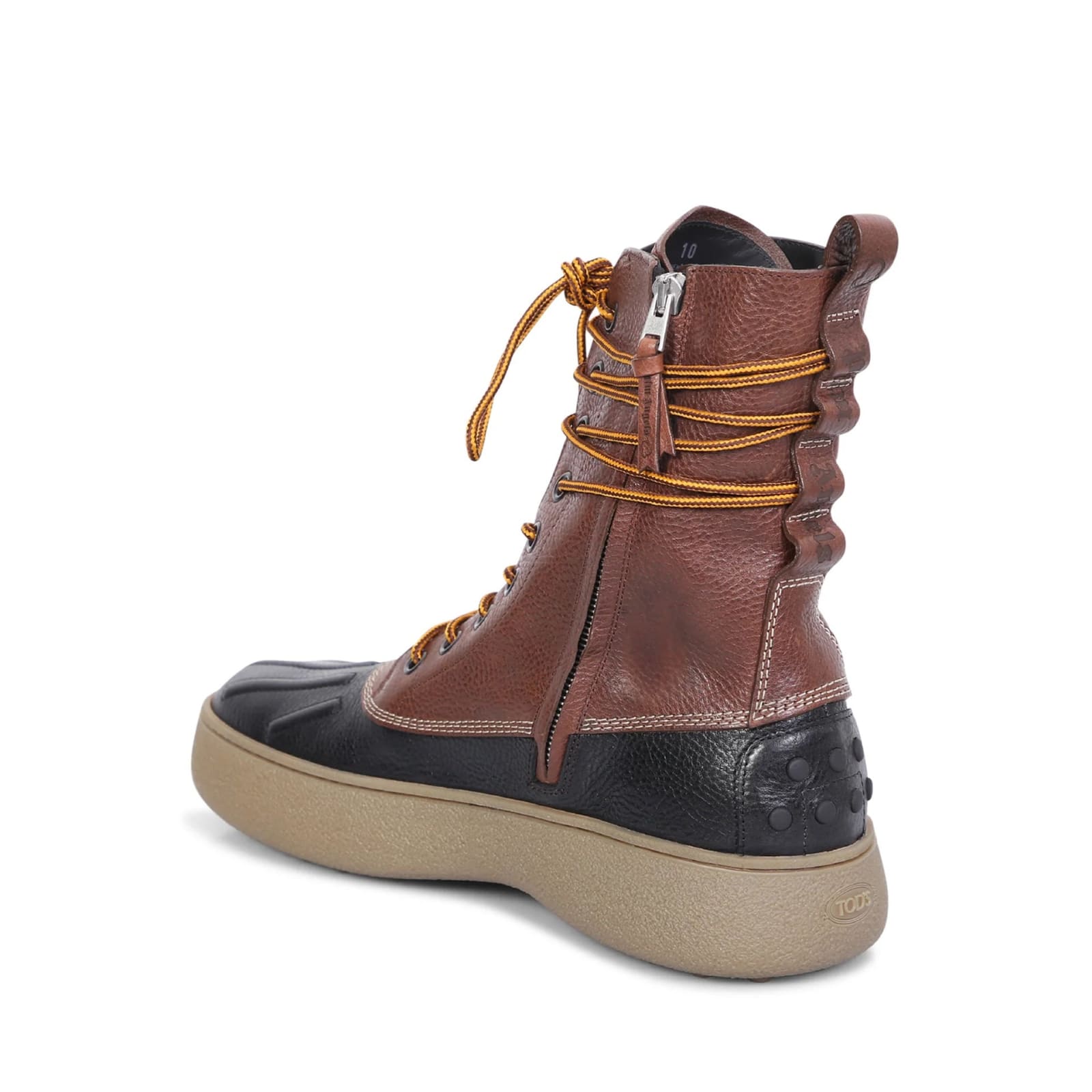 Shop Tod's X Moncler X Palm Angels Leather Boots In Brown