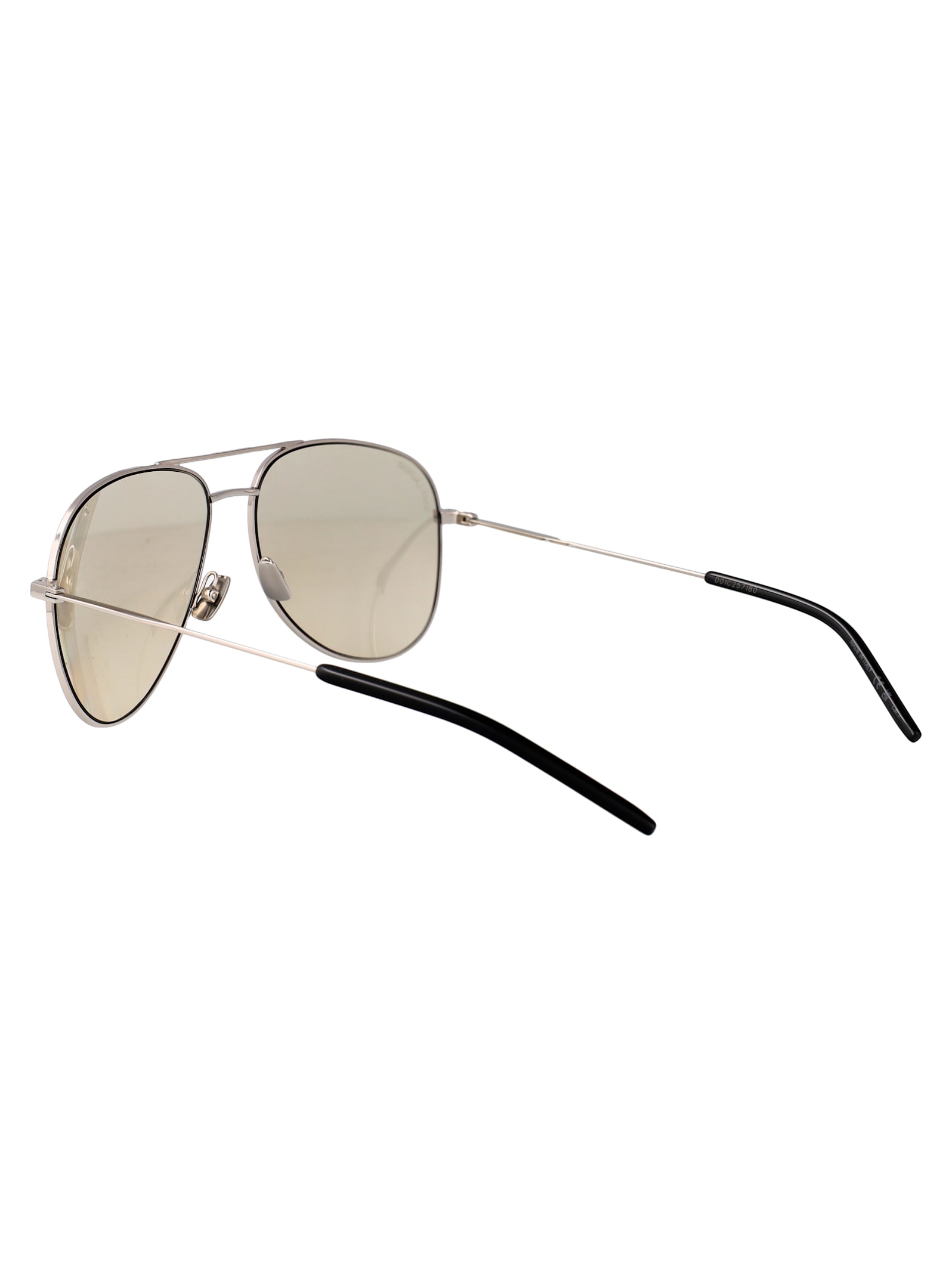 Saint Laurent Classic 11 Aviator-style Silver-tone Sunglasses In Gray