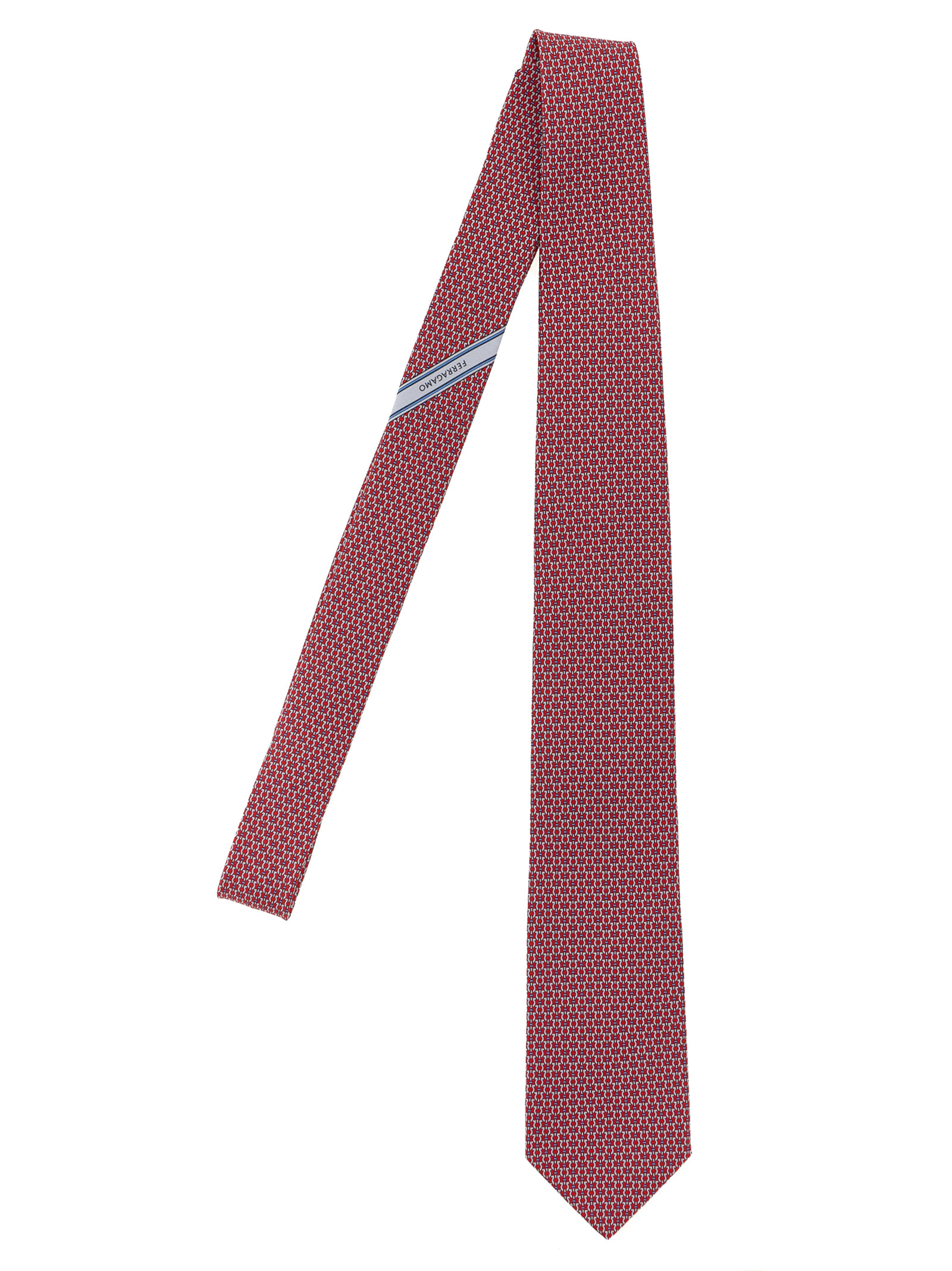 Ferragamo Red Gancini Print Tie In Multi