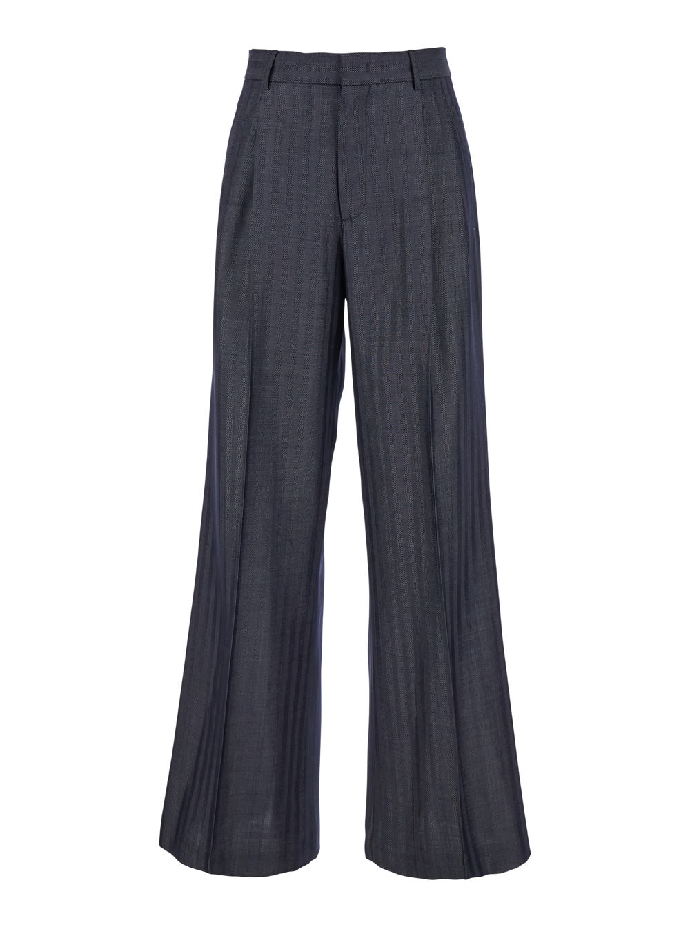 Shop Etro Grey Wide Pants With Concealed Closure In Wool Blend Woman