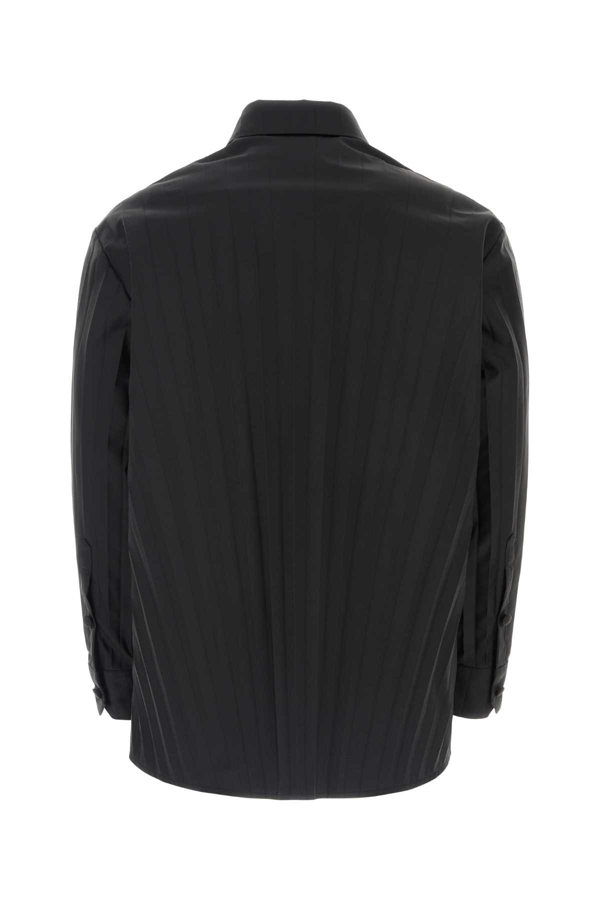 Shop Valentino Black Tech Nylon Oversize Shirt