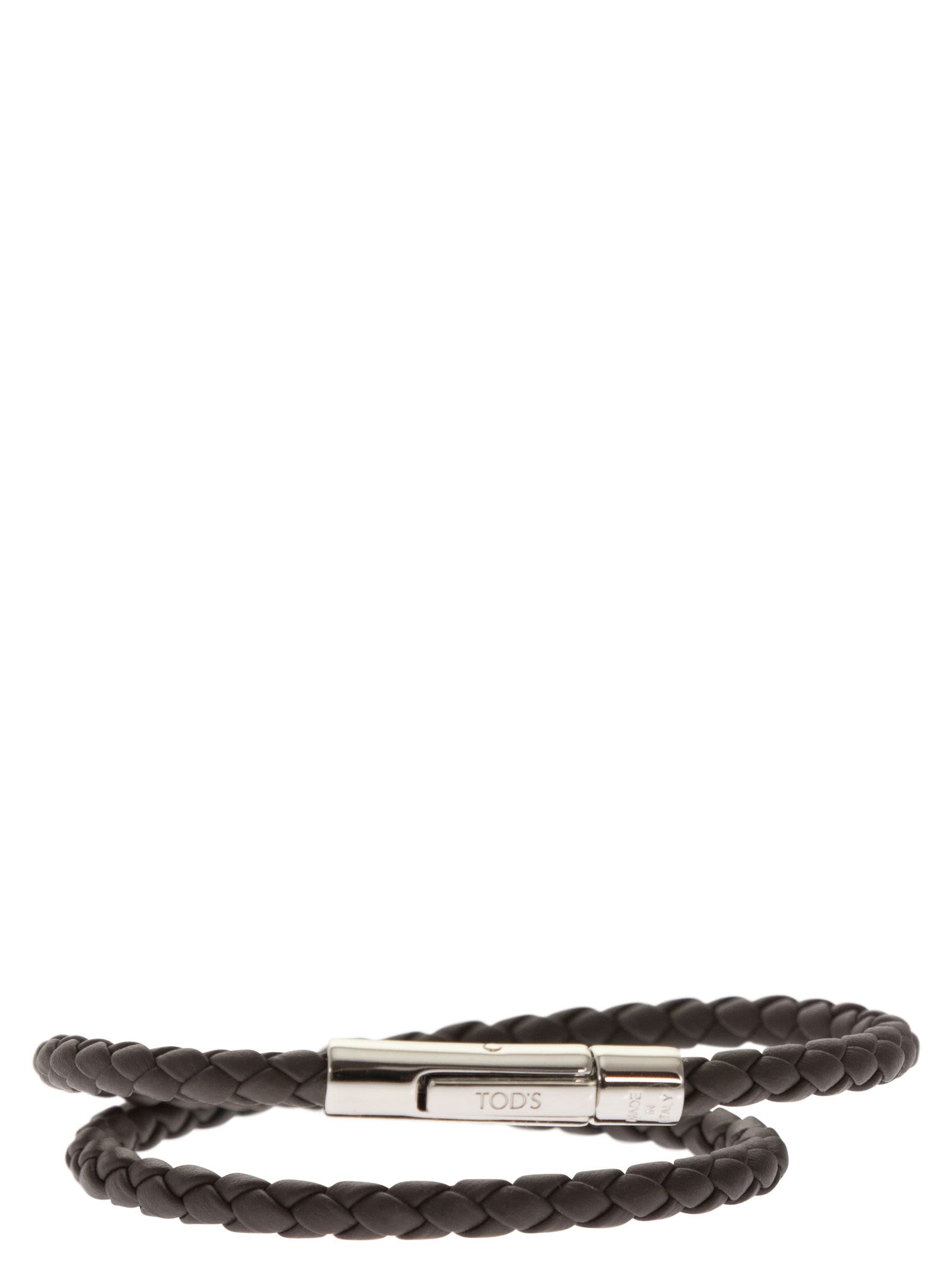 Shop Tod's Mycolors 2-turn Leather Bracelet In Brown