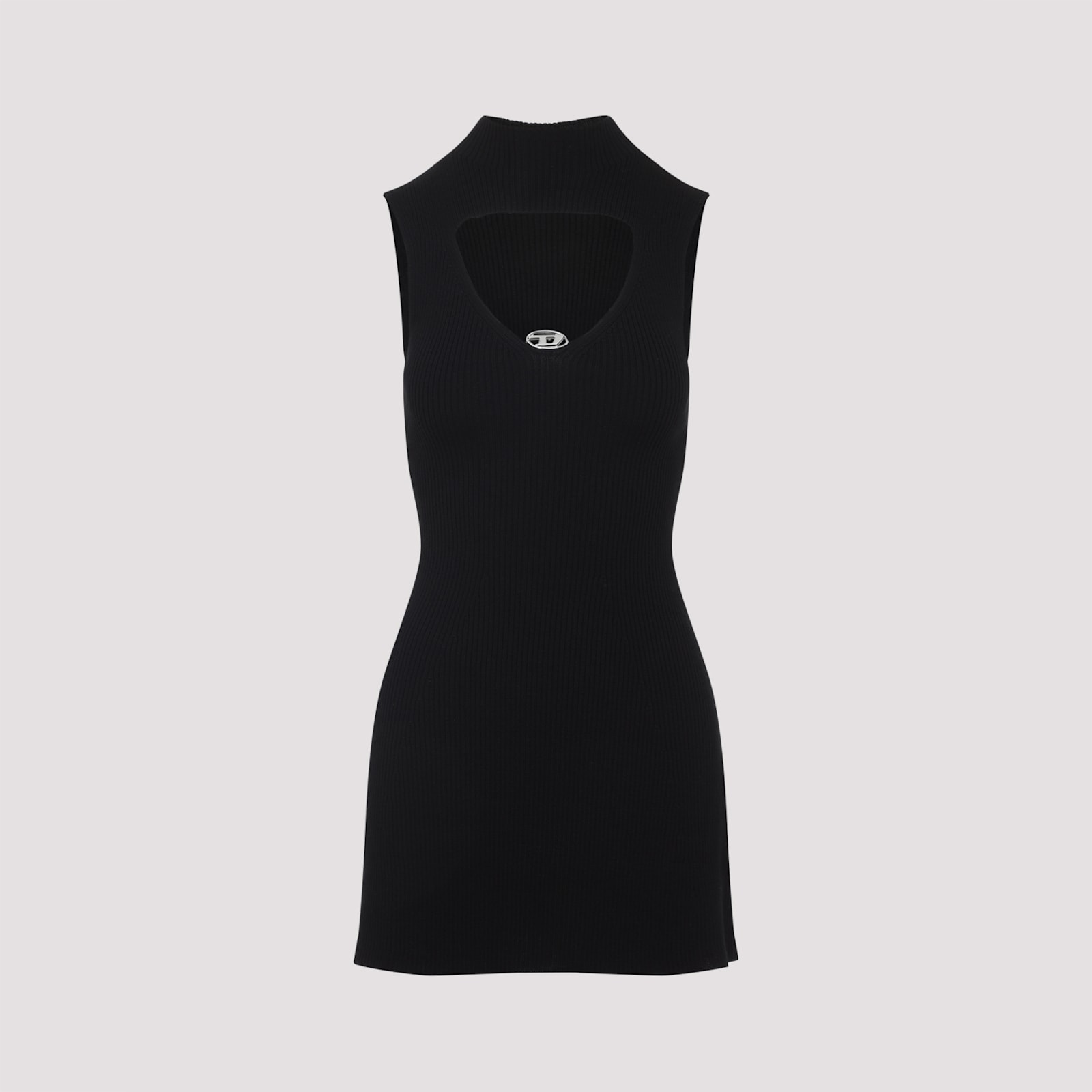 Diesel Womens 9xx M-olini Short Sleeveless Wool Knitted Mini Dress In Black
