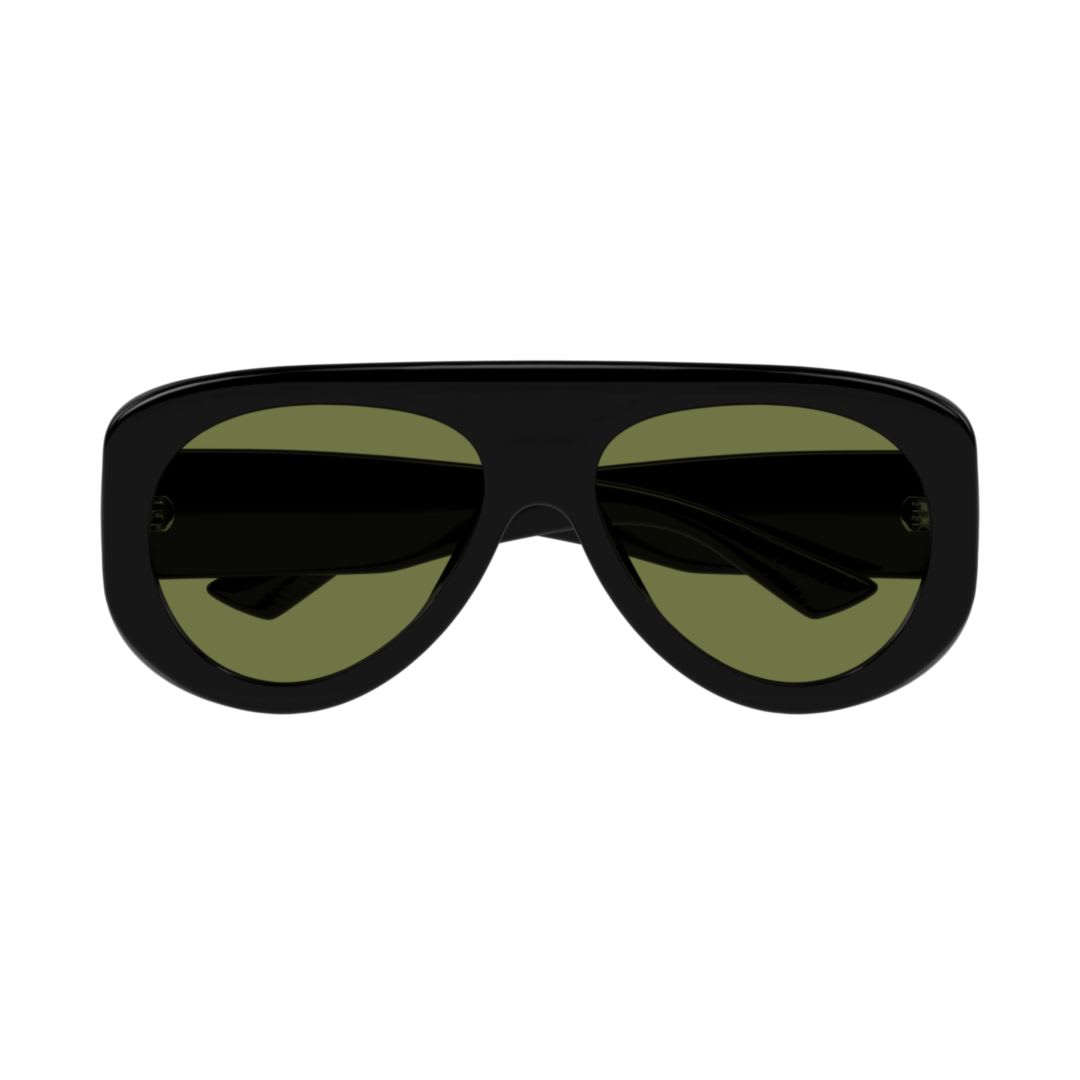 Bottega Veneta Bv1362s Linea Ribbon Bv1362s 006 Black Green Sunglasses
