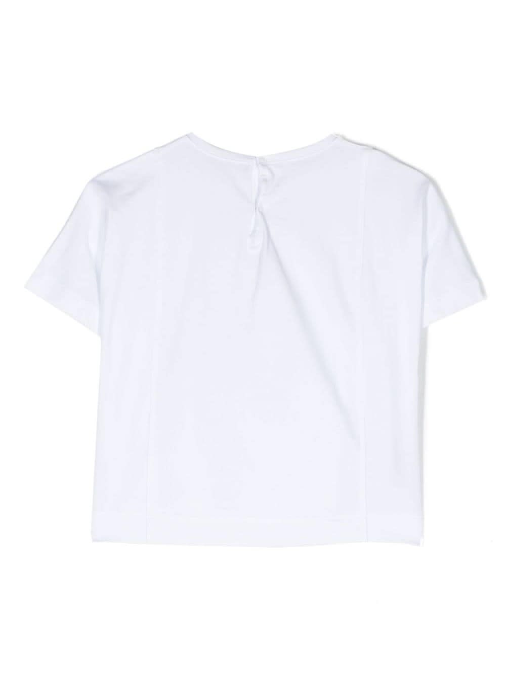 Shop Il Gufo White T-shirt With Bow Patch In Cotton Girl